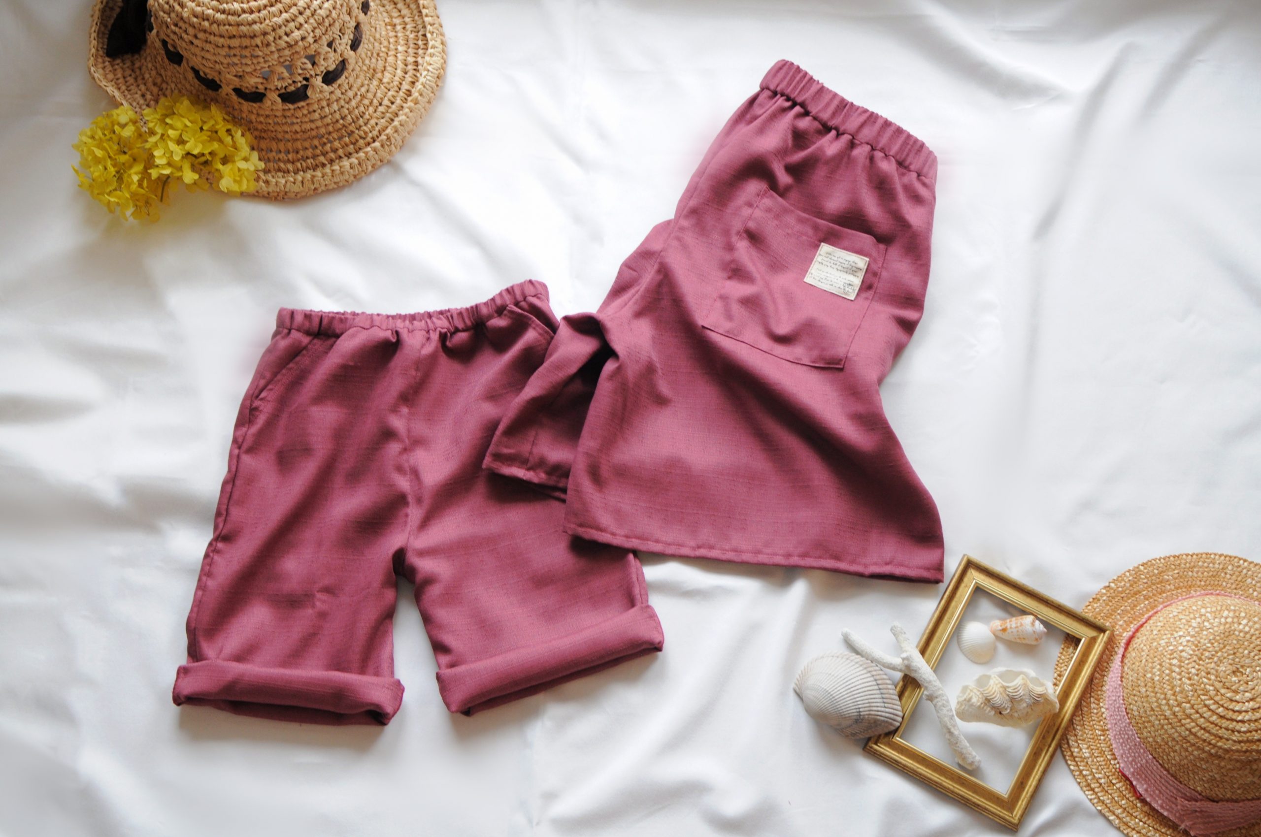 家族でおそろいリンクコーデ!簡単ハーフパンツの作り方-完成写真|ハンドメイド初心者のための洋裁メディア縫いナビ|丸石織物