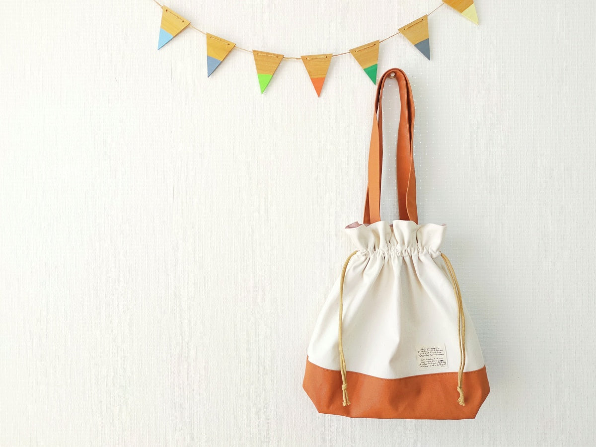 直線縫いのみ!初心者さんにもオススメな簡単かわいい巾着トートバッグの作り方