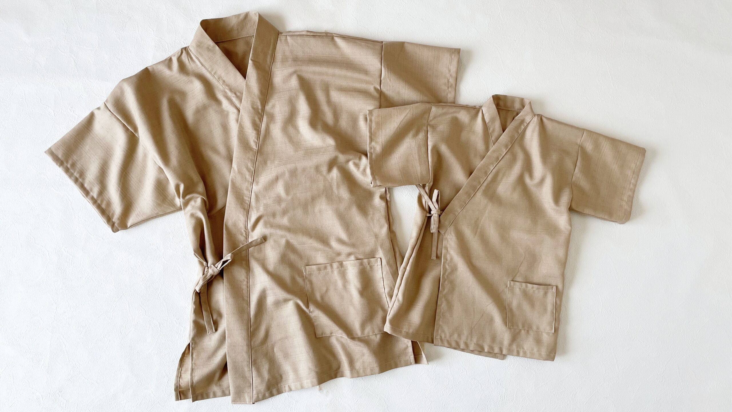 【オリジナル型紙】8-002親子お揃い甚平と作務衣の作り方