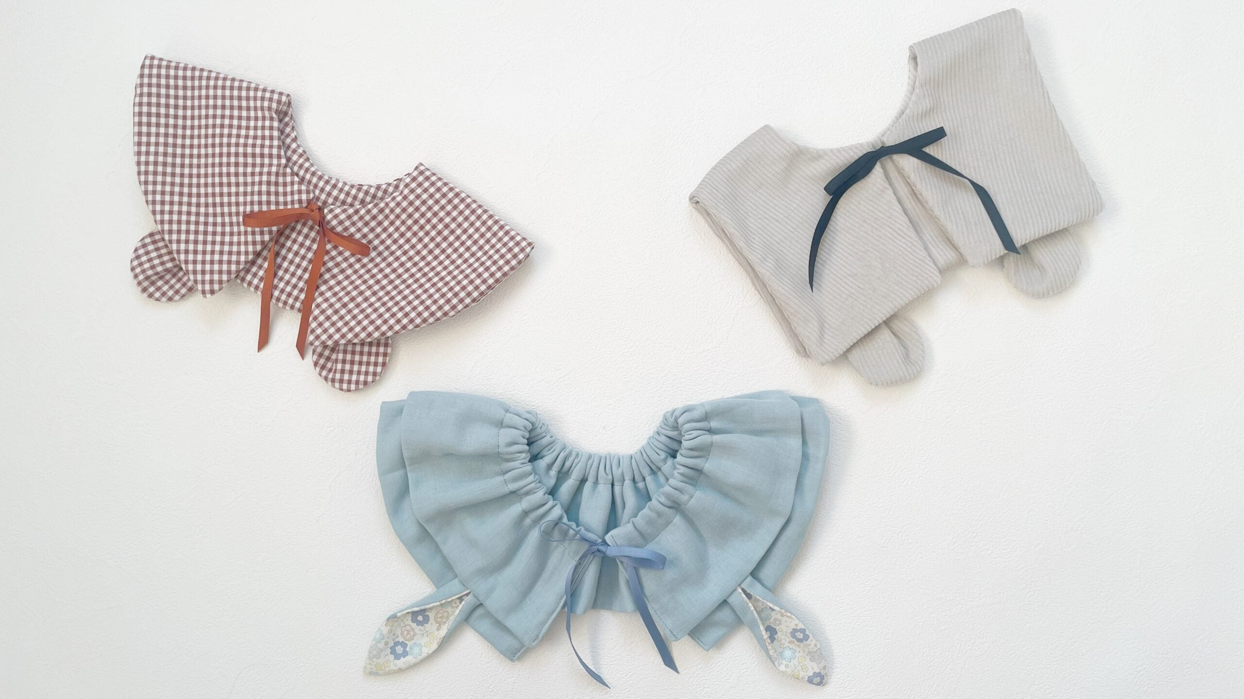 【オリジナル型紙】10-012 つけ襟スタイ3種類セットの作り方