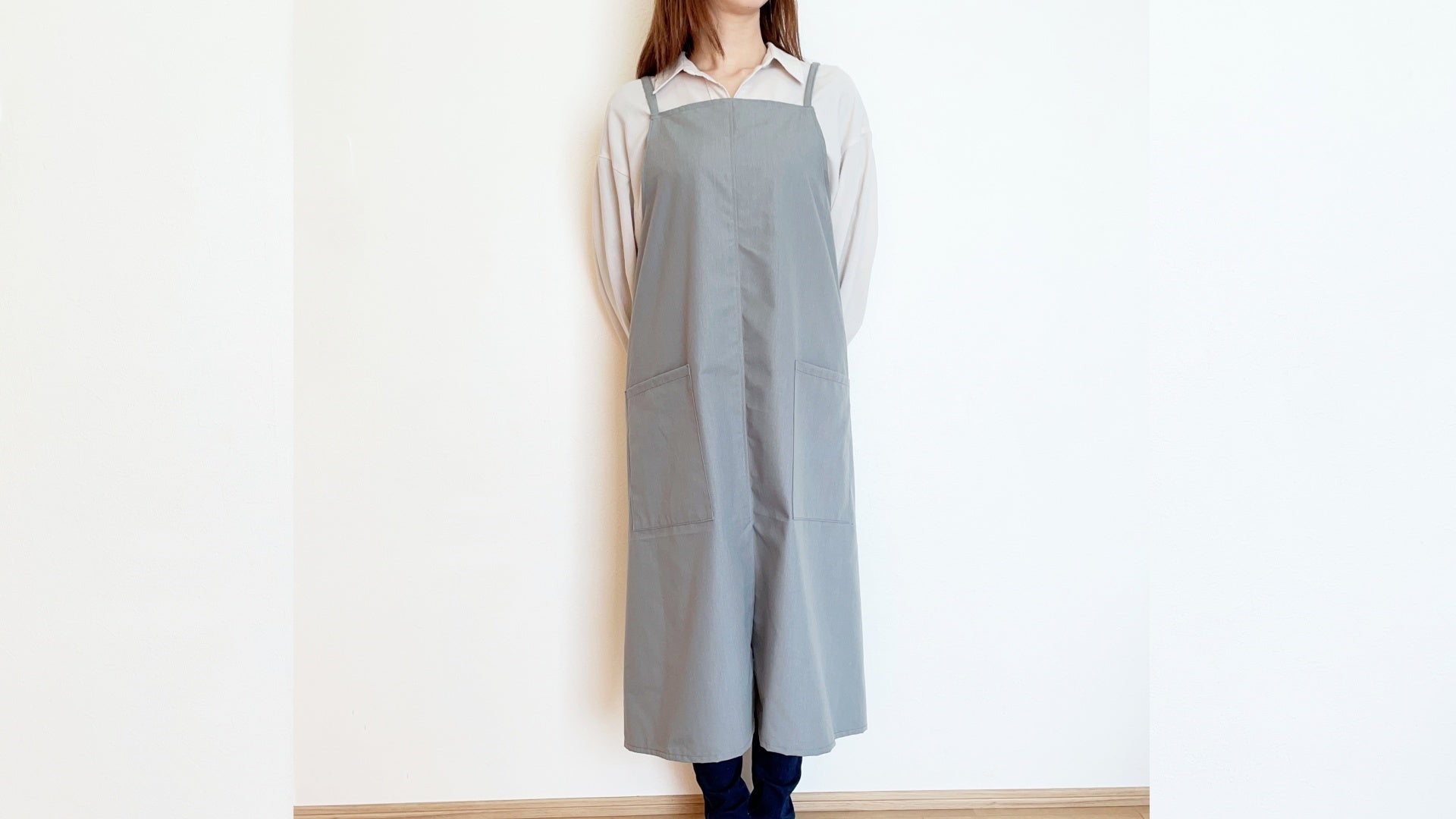 【オリジナル型紙】5-012 フロントスリットエプロンの作り方