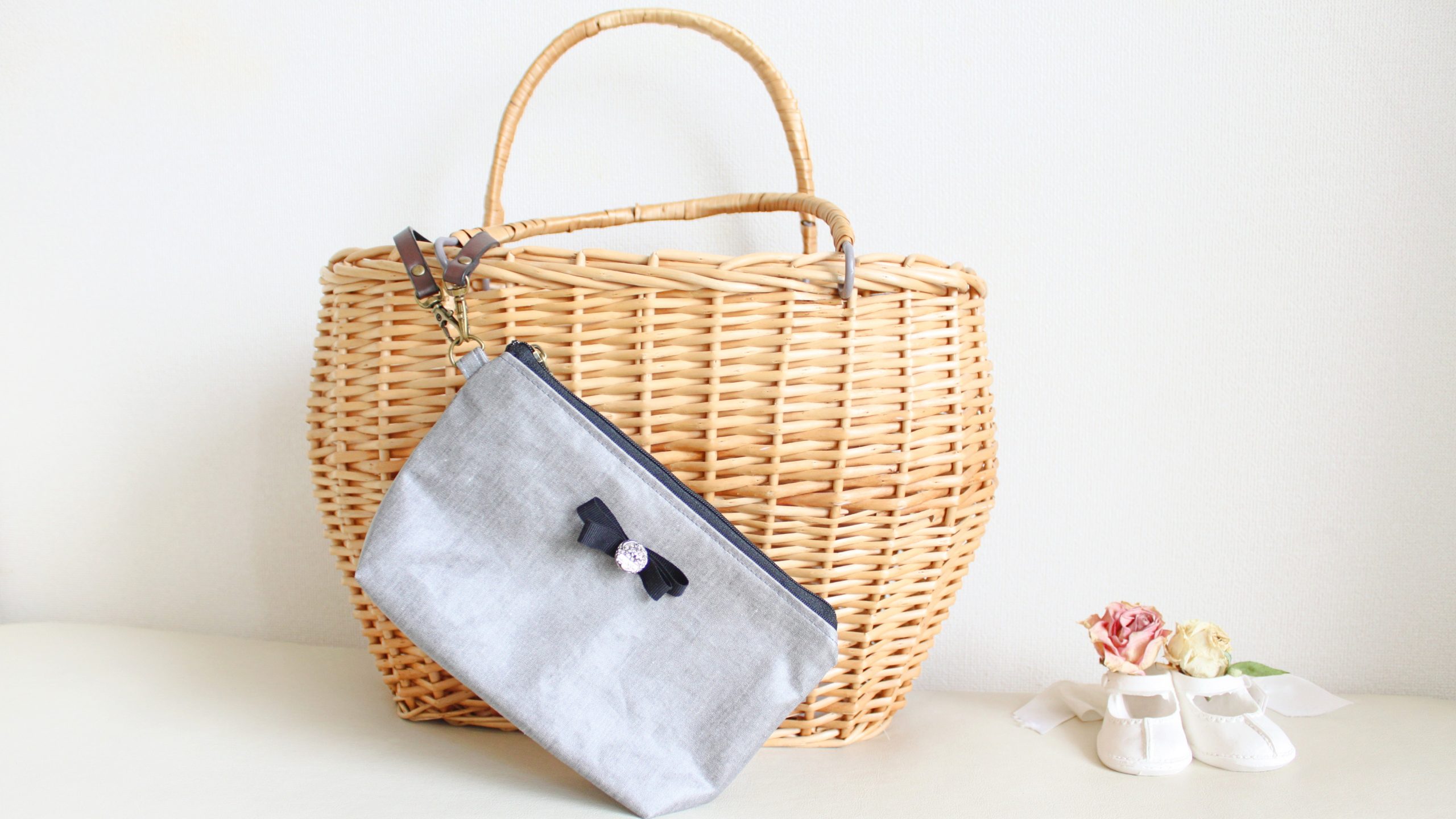 バッグにつけられるミニポーチ、ポーチ、作り方、ビニコ、