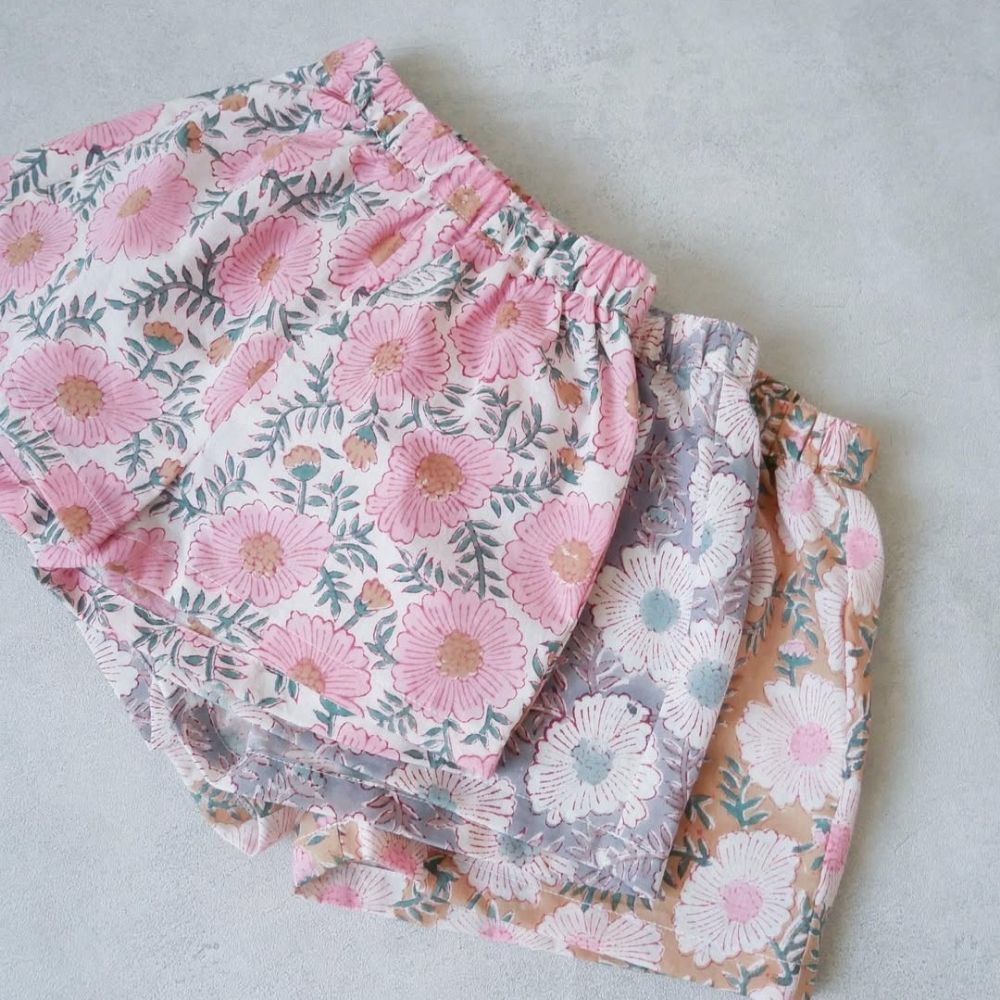 男女兼用ゆるっとキッズハーフパンツの型紙4サイズ入り