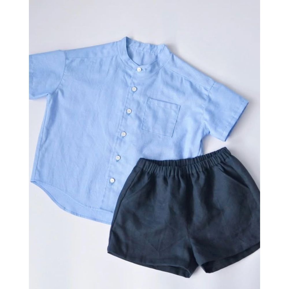 男女兼用ゆるっとキッズハーフパンツの型紙4サイズ入り