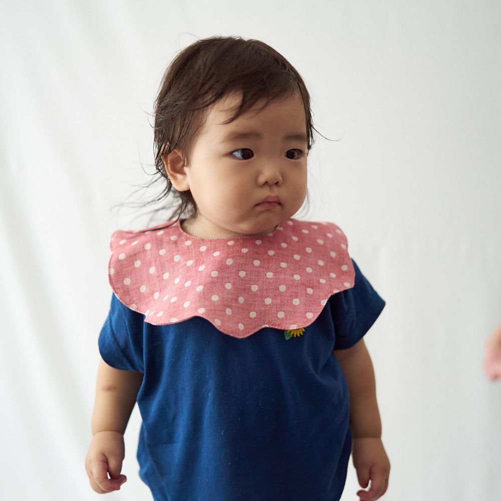 スタイかわいいおしゃれオシャレ簡単かんたん【縫い代付きで写さず切れる】くまみみスタイの型紙