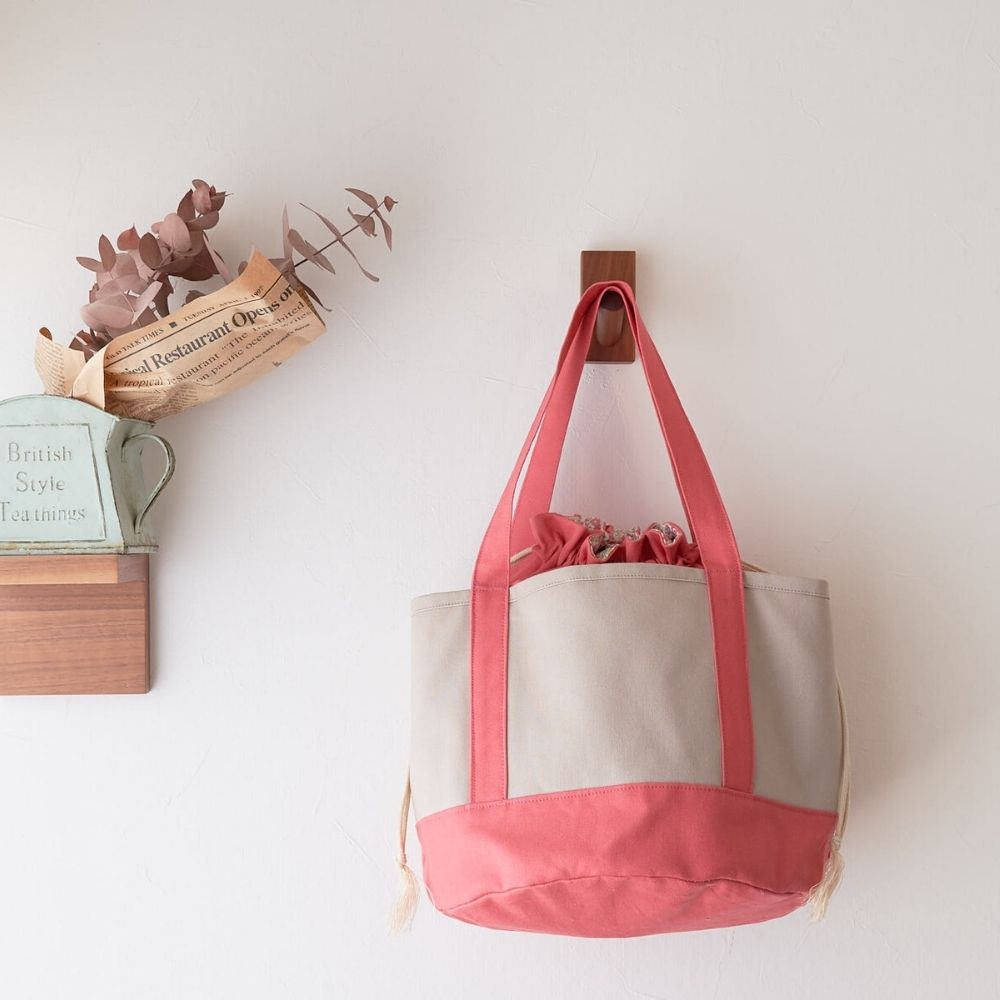 丸底巾着トートバッグの型紙