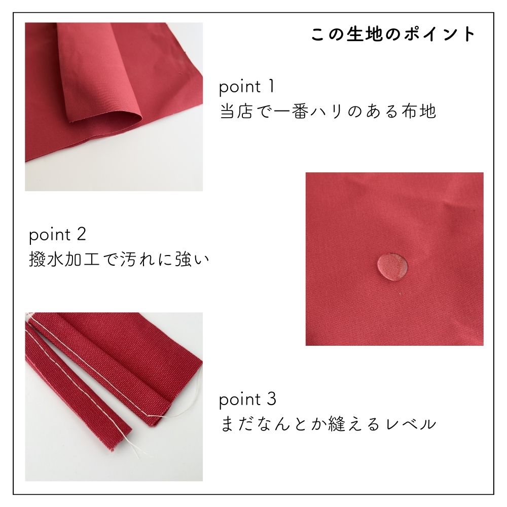 コットン 10号パラフィン帆布 レッド