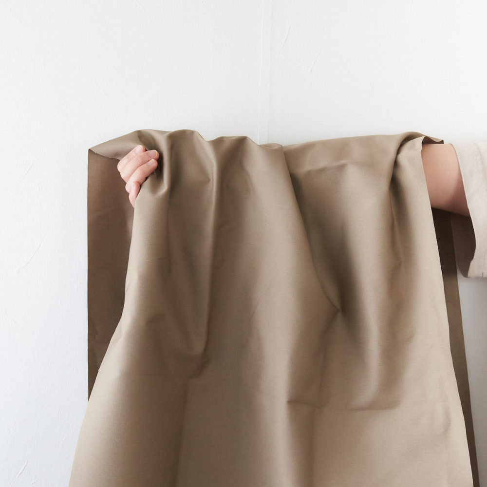 綿ポリ混紡16sツイル#15モカ