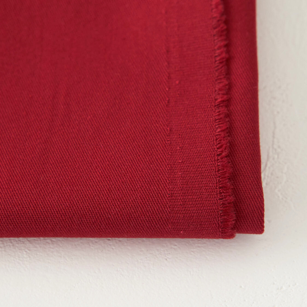 綿ポリ混紡16sツイル#27ワインレッド