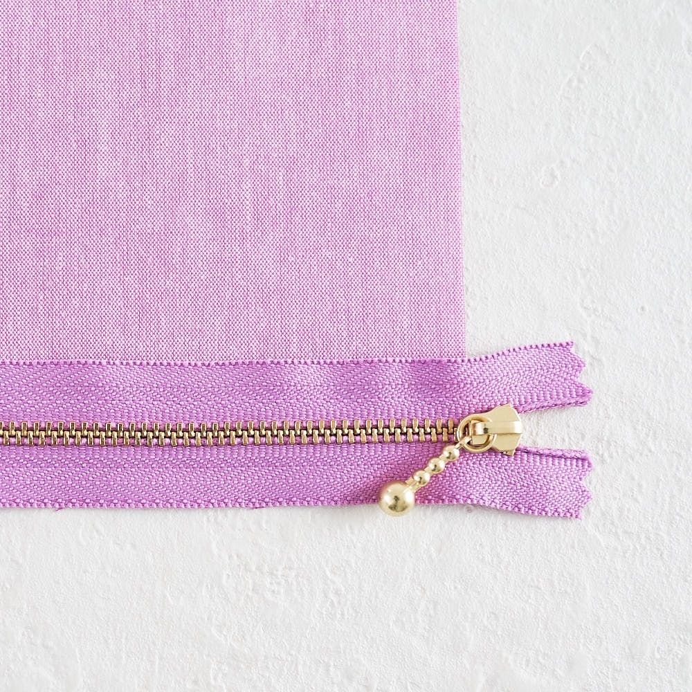 長さが選べる!玉付きファスナー ゴールド 12cm/20cm 全41色