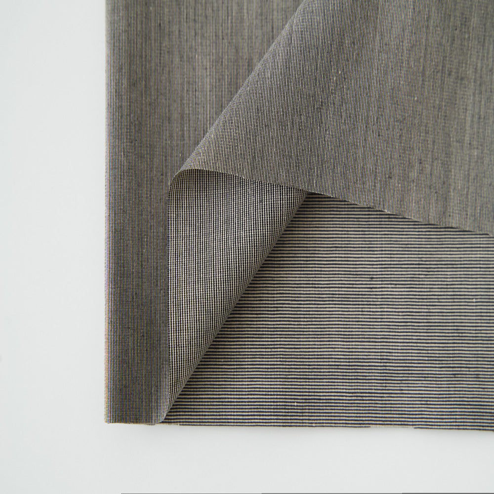 綿ポリ混紡ライトウェザーヘアラインストライプ#Eブラック