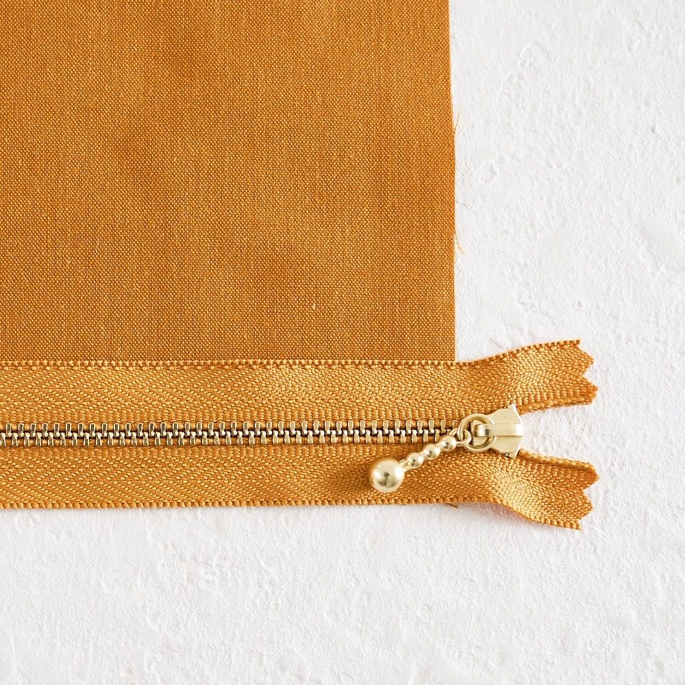 長さが選べる!玉付きファスナー ゴールド 12cm/20cm 全41色