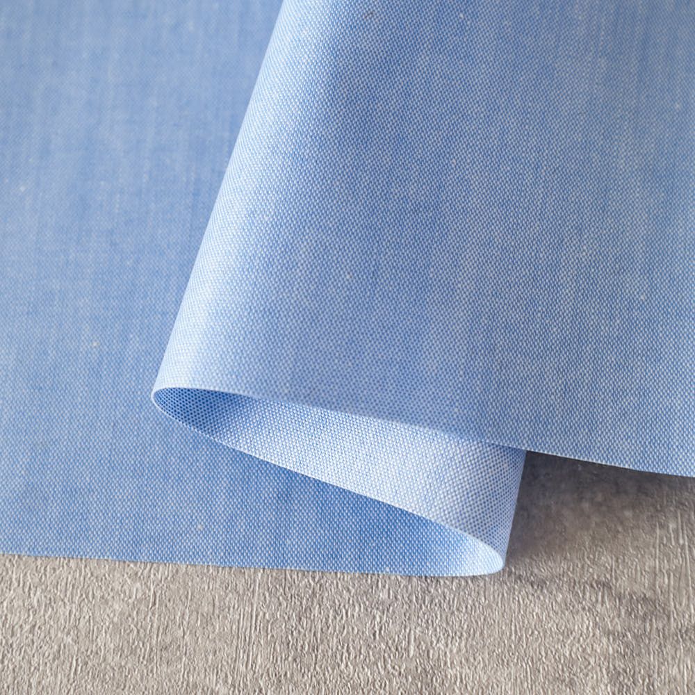 ラミネート加工 綿ポリ交織ダンガリー#106マリンブルー