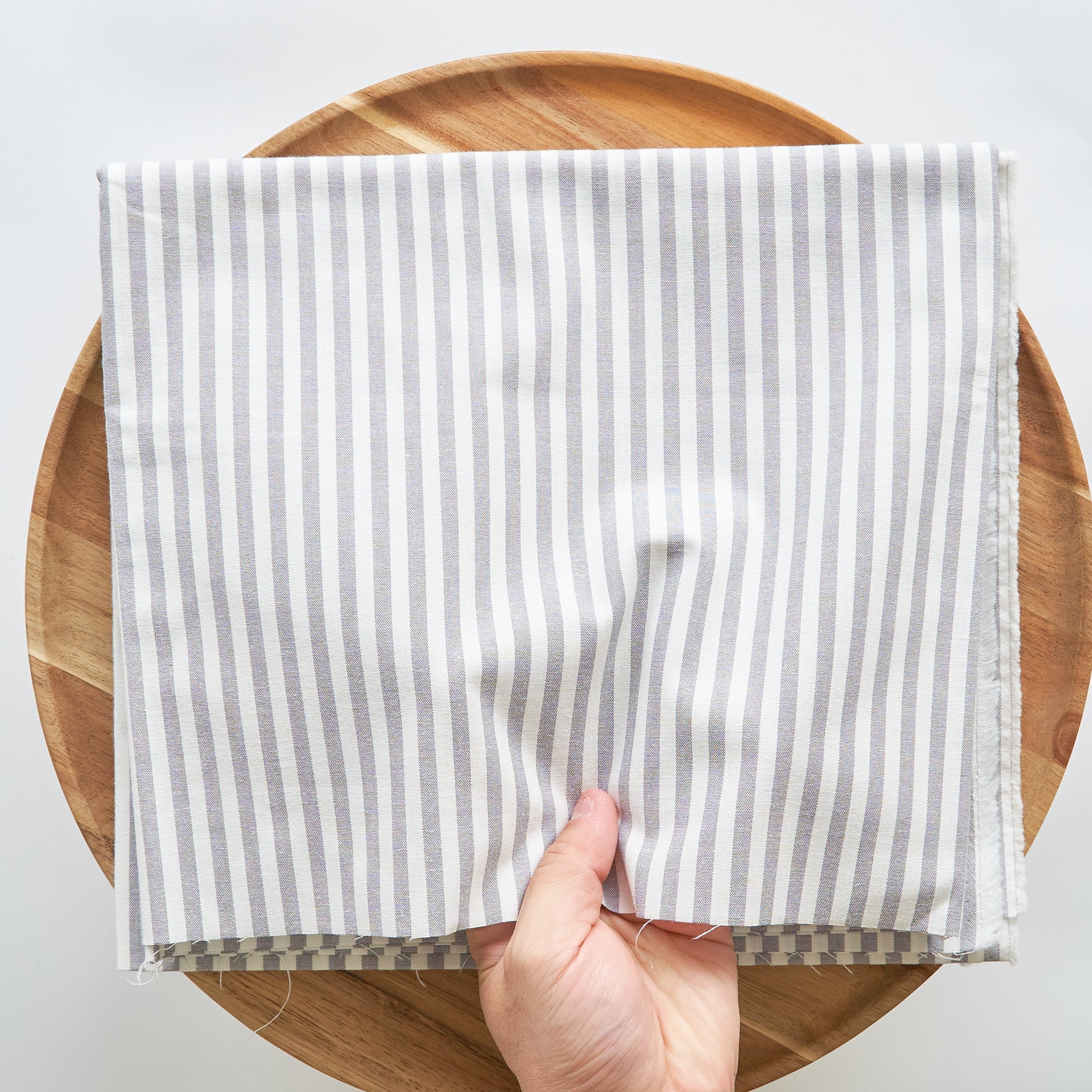 綿ポリ交織ダンガリー5mmストライプ#108 グレー