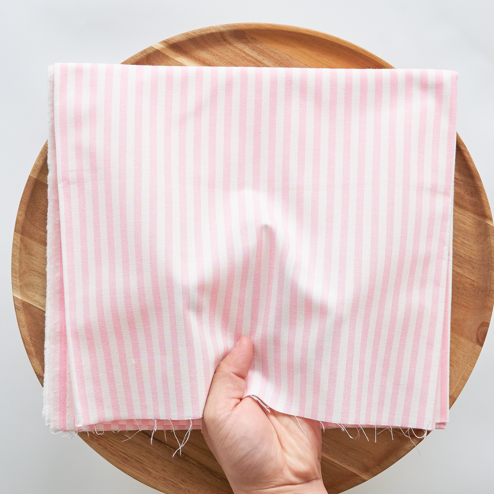 綿ポリ交織ダンガリー5mmストライプ#109 ピンク