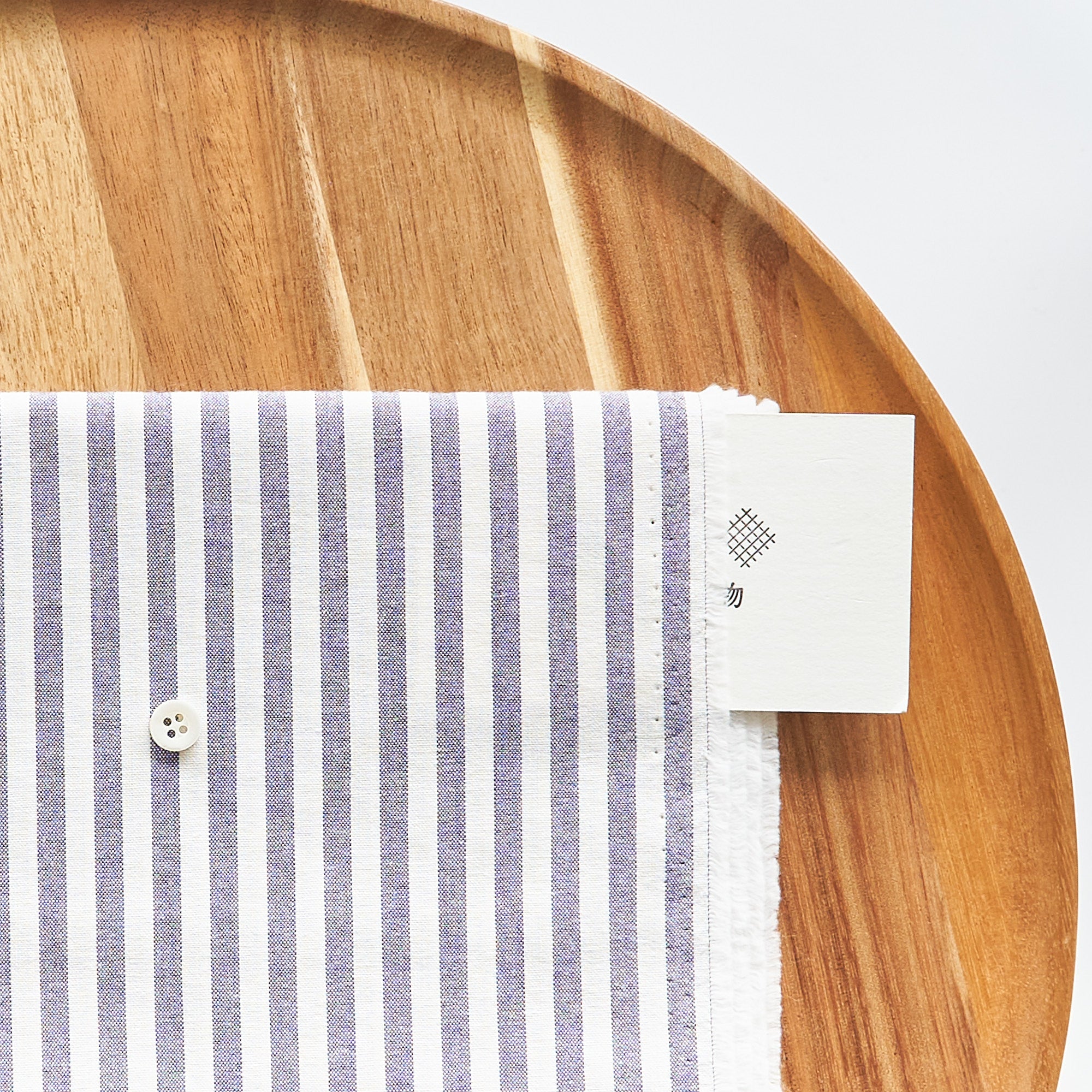 綿ポリ交織ダンガリー5mmストライプ#110 パープル