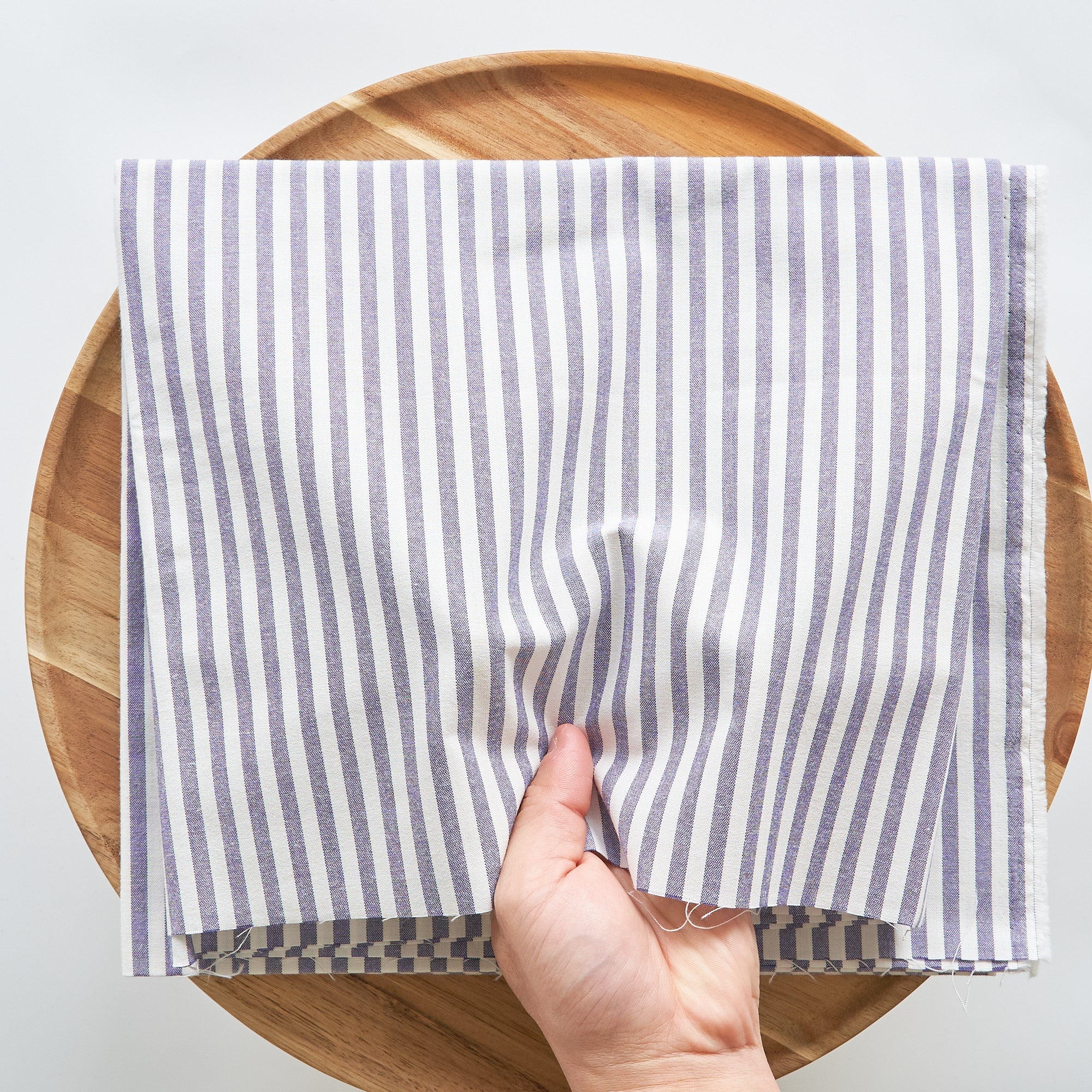 綿ポリ交織ダンガリー5mmストライプ#110 パープル