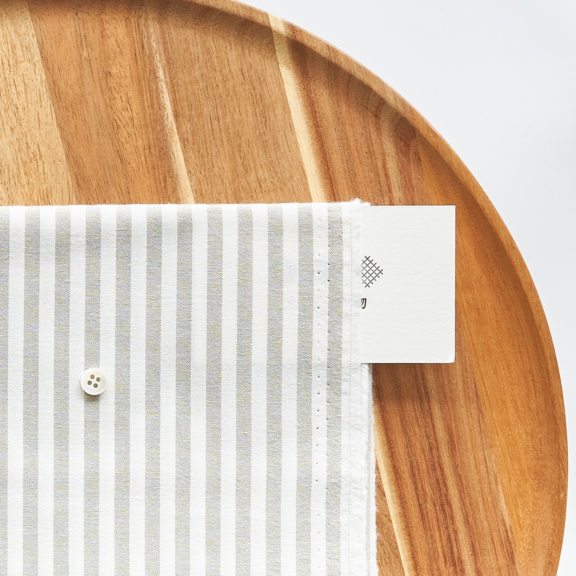 綿ポリ交織ダンガリー5mmストライプ#115 モスグリーン