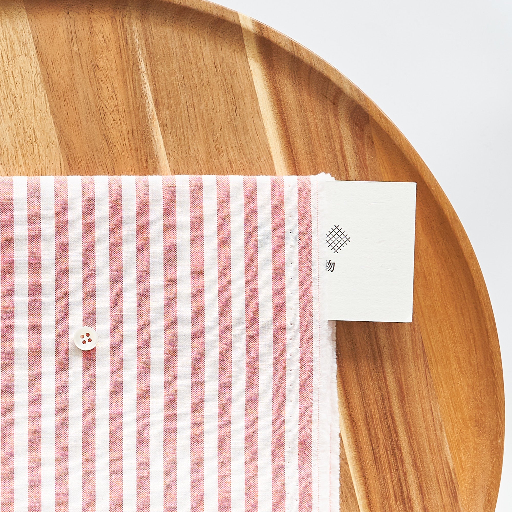 綿ポリ交織ダンガリー5mmストライプ#117 トマトレッド