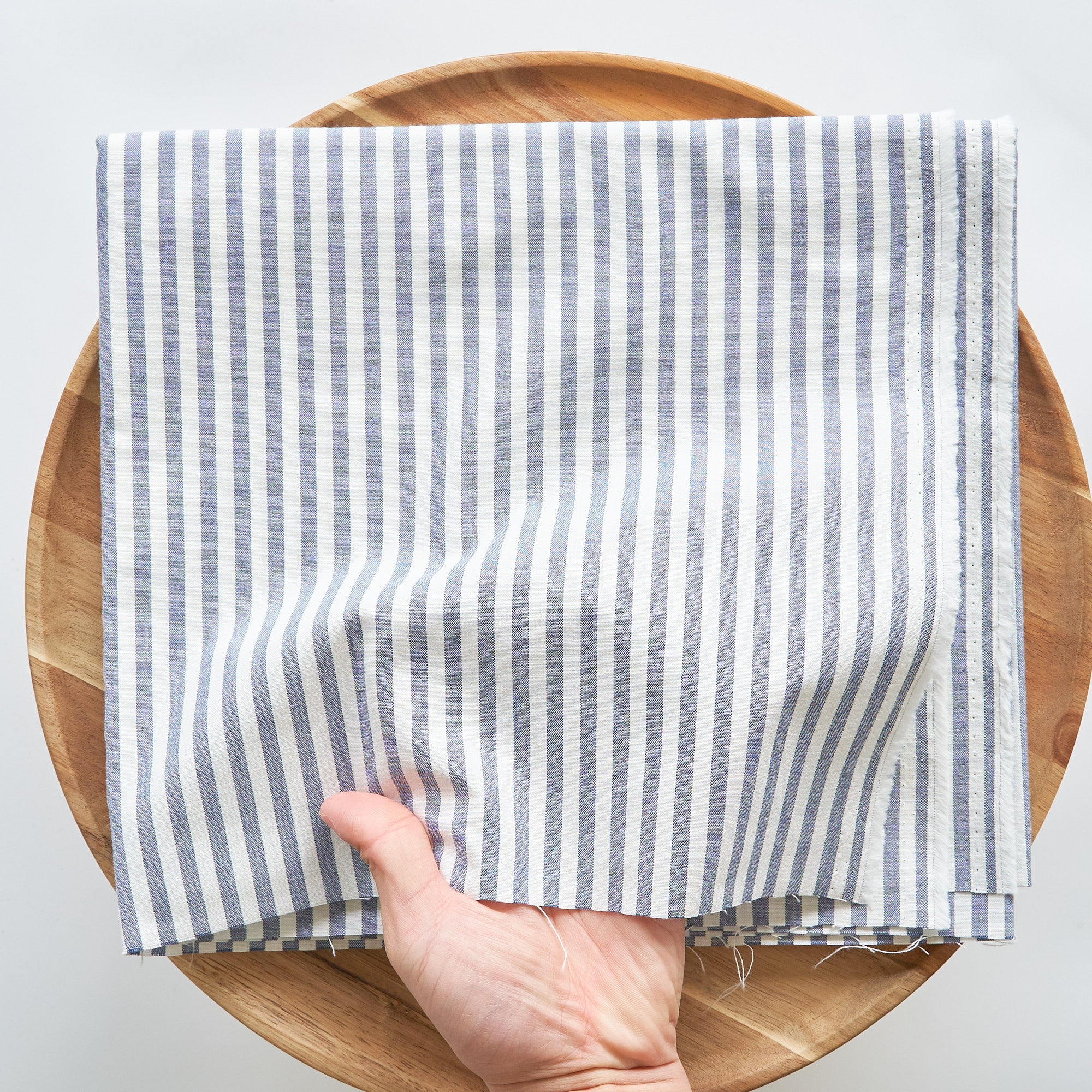 綿ポリ交織ダンガリー5mmストライプ#119 ネイビー