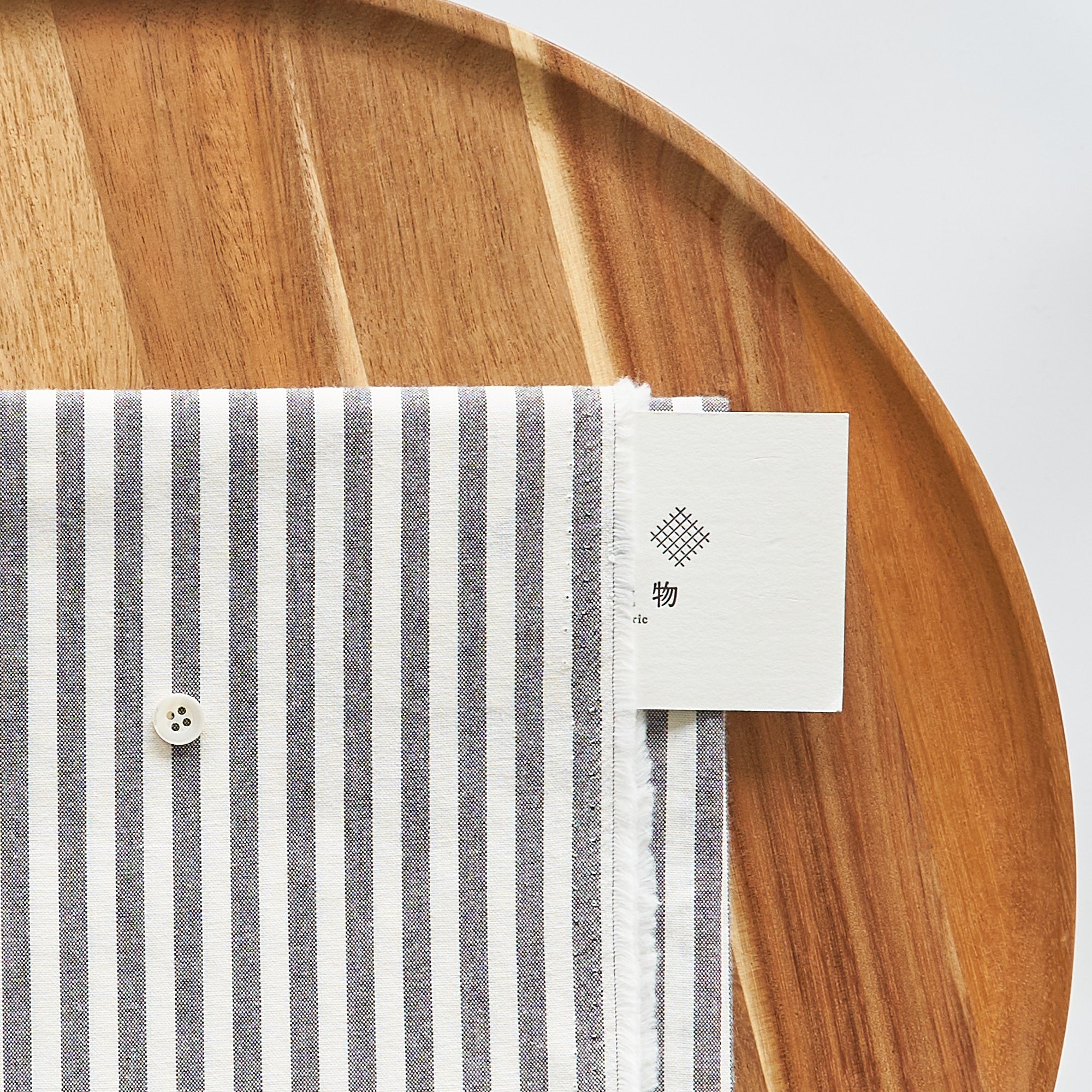 綿ポリ交織ダンガリー5mmストライプ#120 ダークグレー