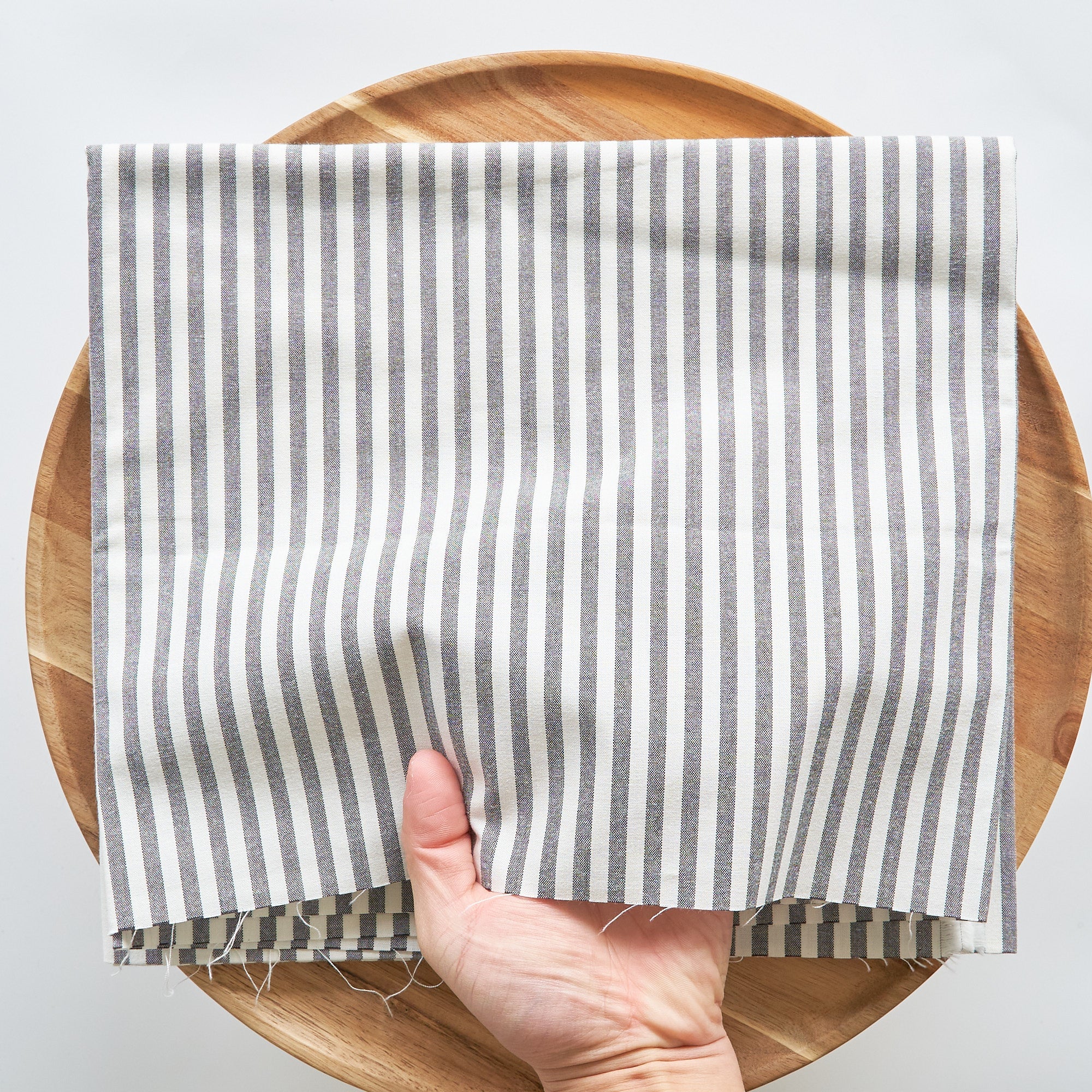 綿ポリ交織ダンガリー5mmストライプ#120 ダークグレー