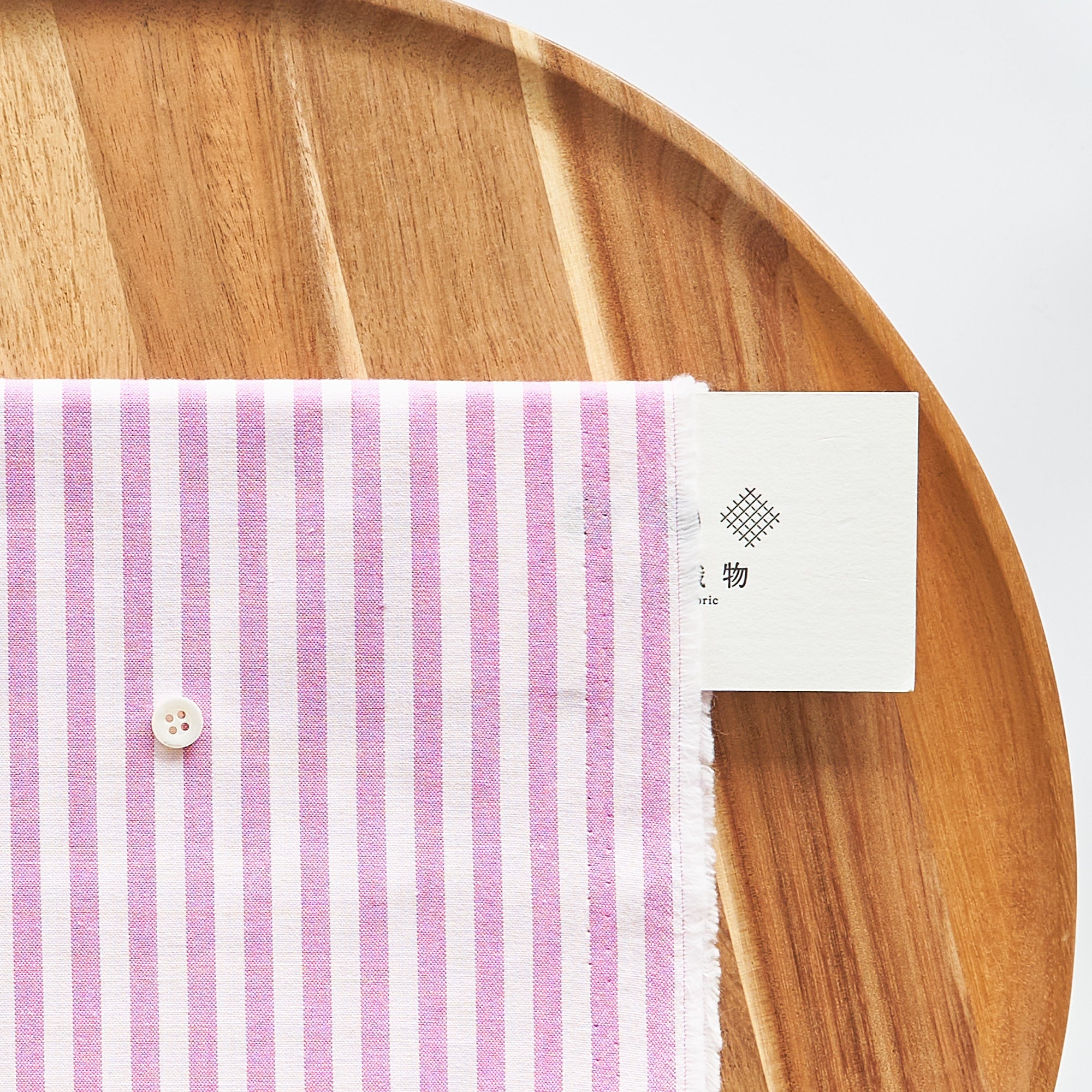 綿ポリ交織ダンガリー5mmストライプ#121 ラズベリー