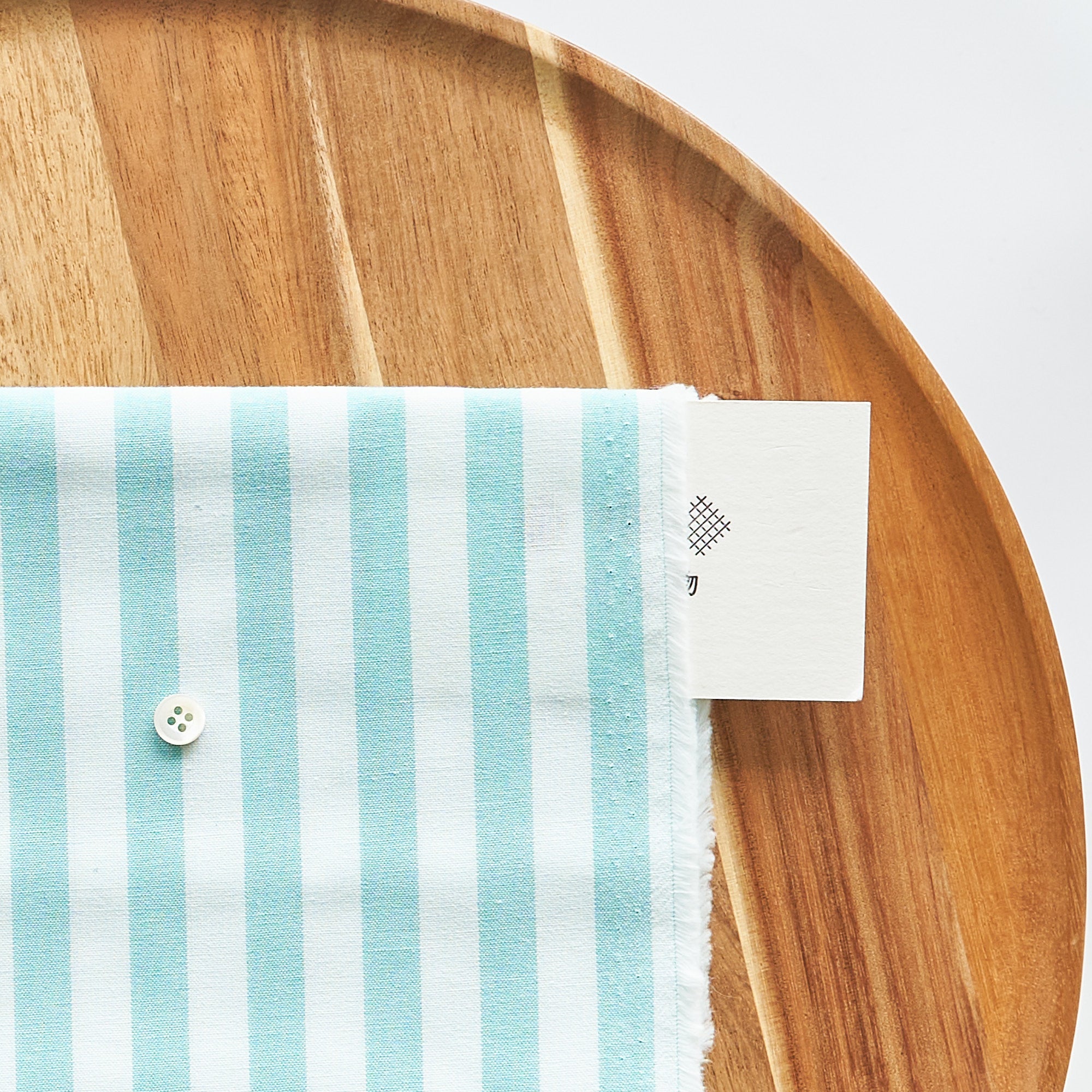 綿ポリ交織ダンガリー12mmストライプ#105 ミントグリーン