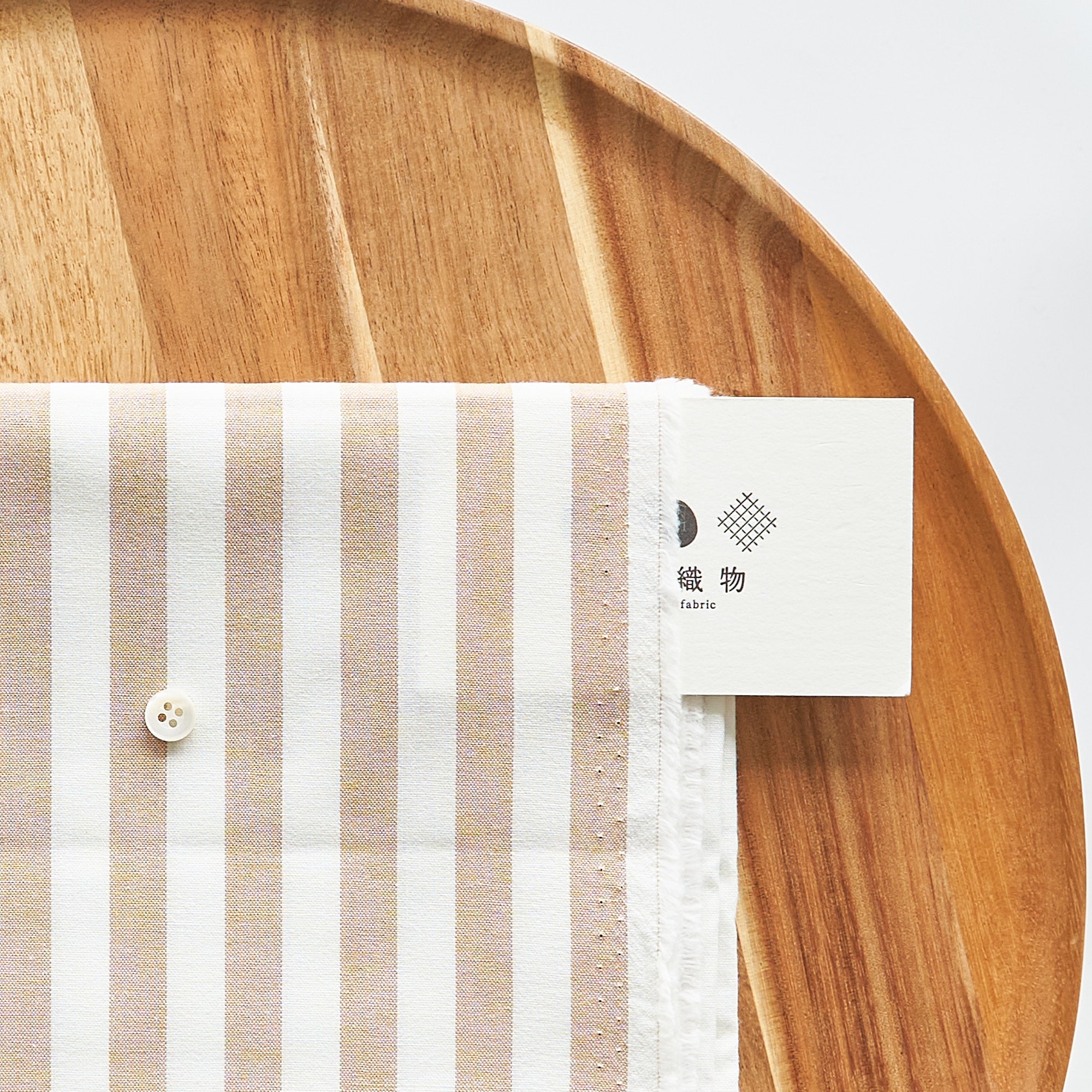 綿ポリ交織ダンガリー12mmストライプ#107 ベージュ