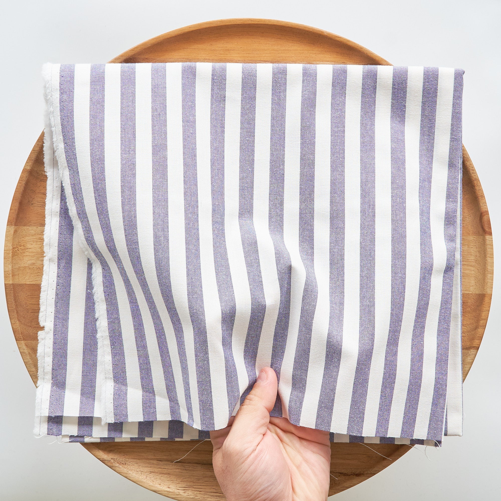 綿ポリ交織ダンガリー12mmストライプ#110 パープル