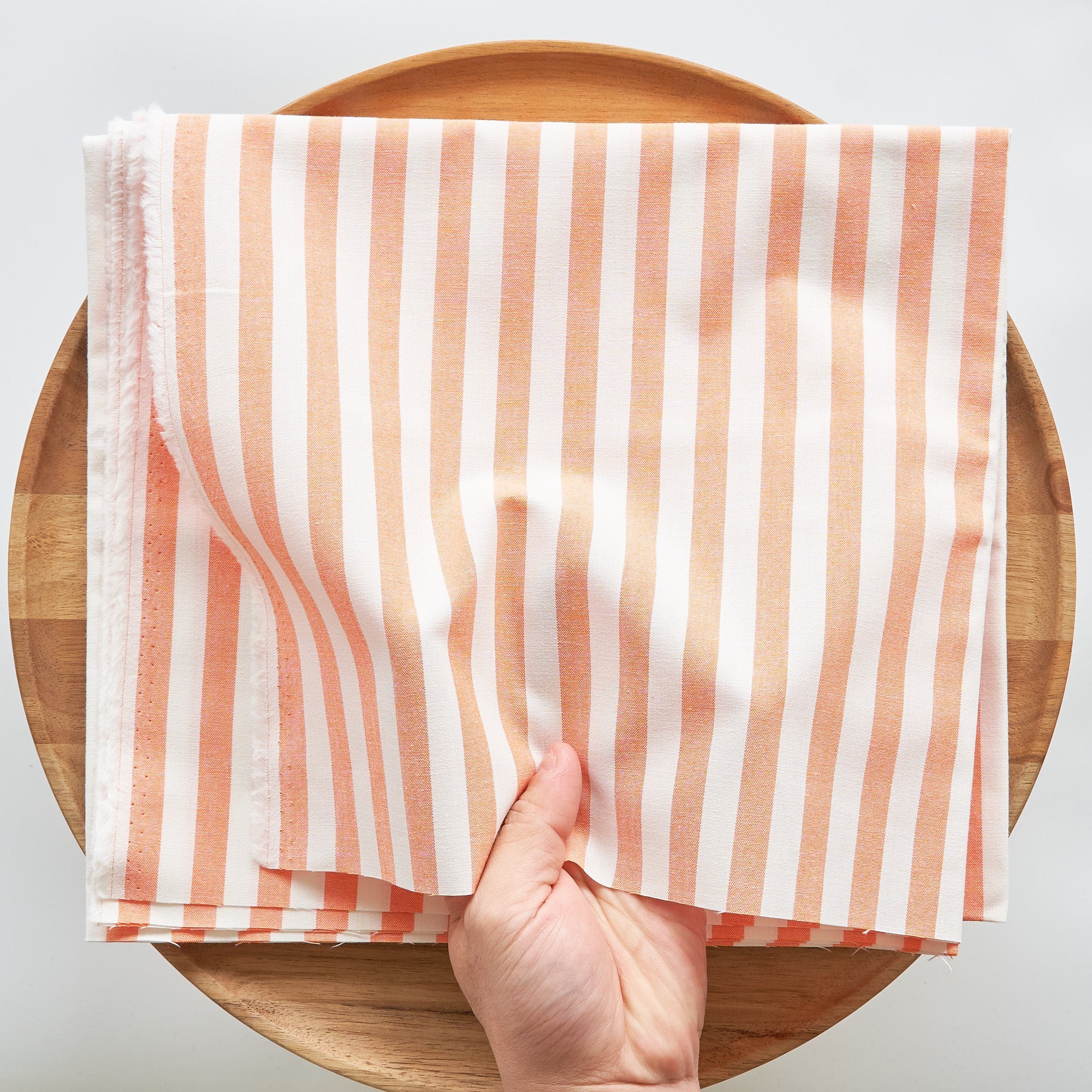 綿ポリ交織ダンガリー12mmストライプ#114 オレンジ