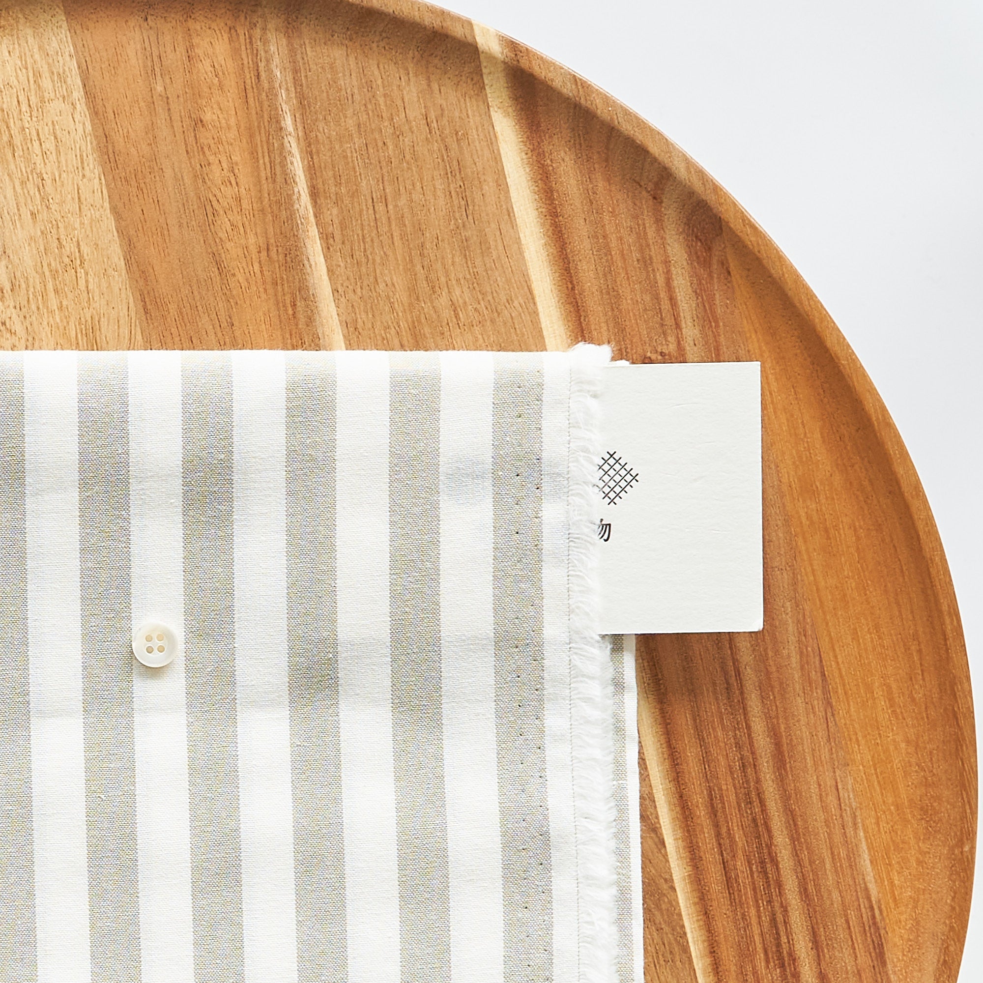 綿ポリ交織ダンガリー12mmストライプ#115 モスグリーン