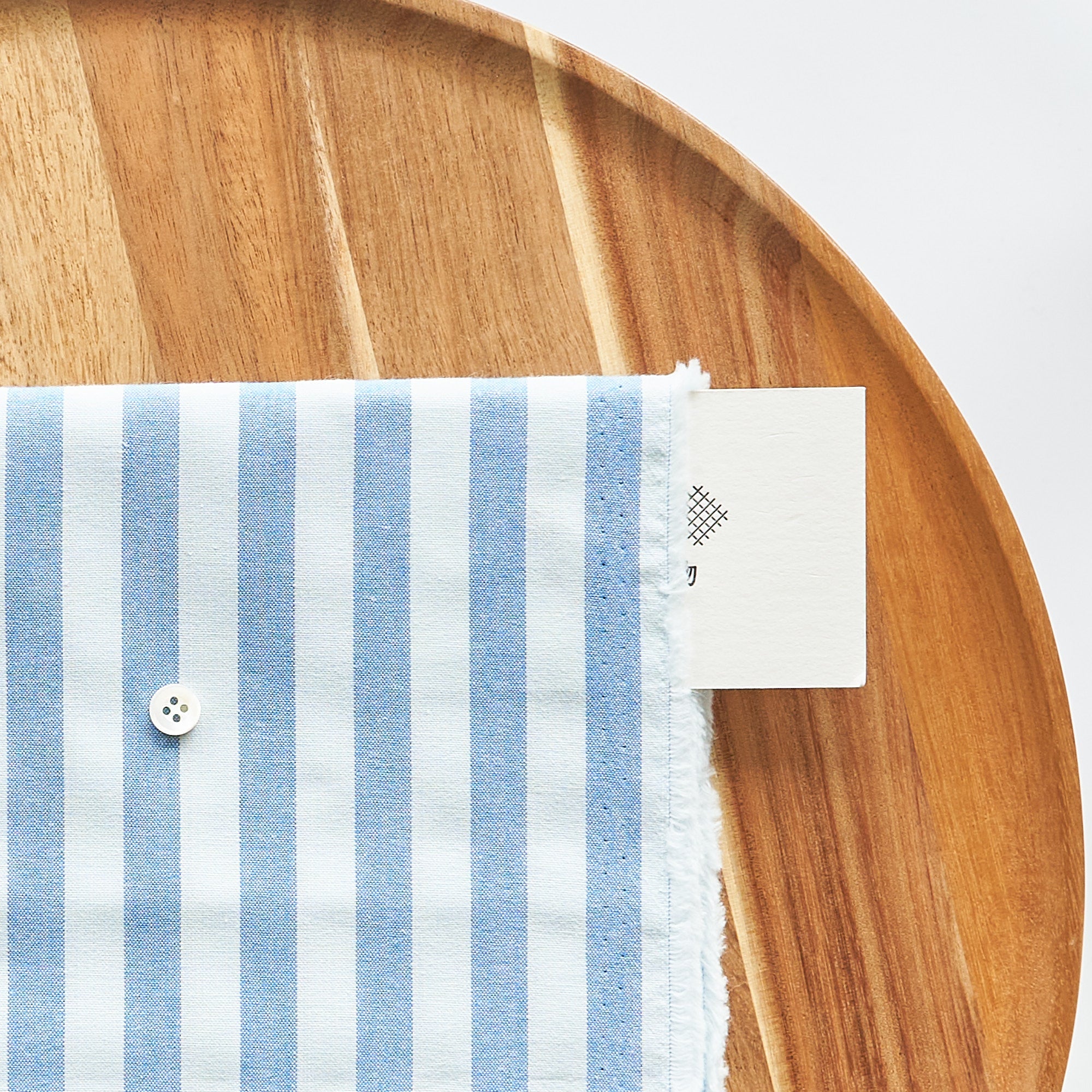 綿ポリ交織ダンガリー12mmストライプ#118 ブルー