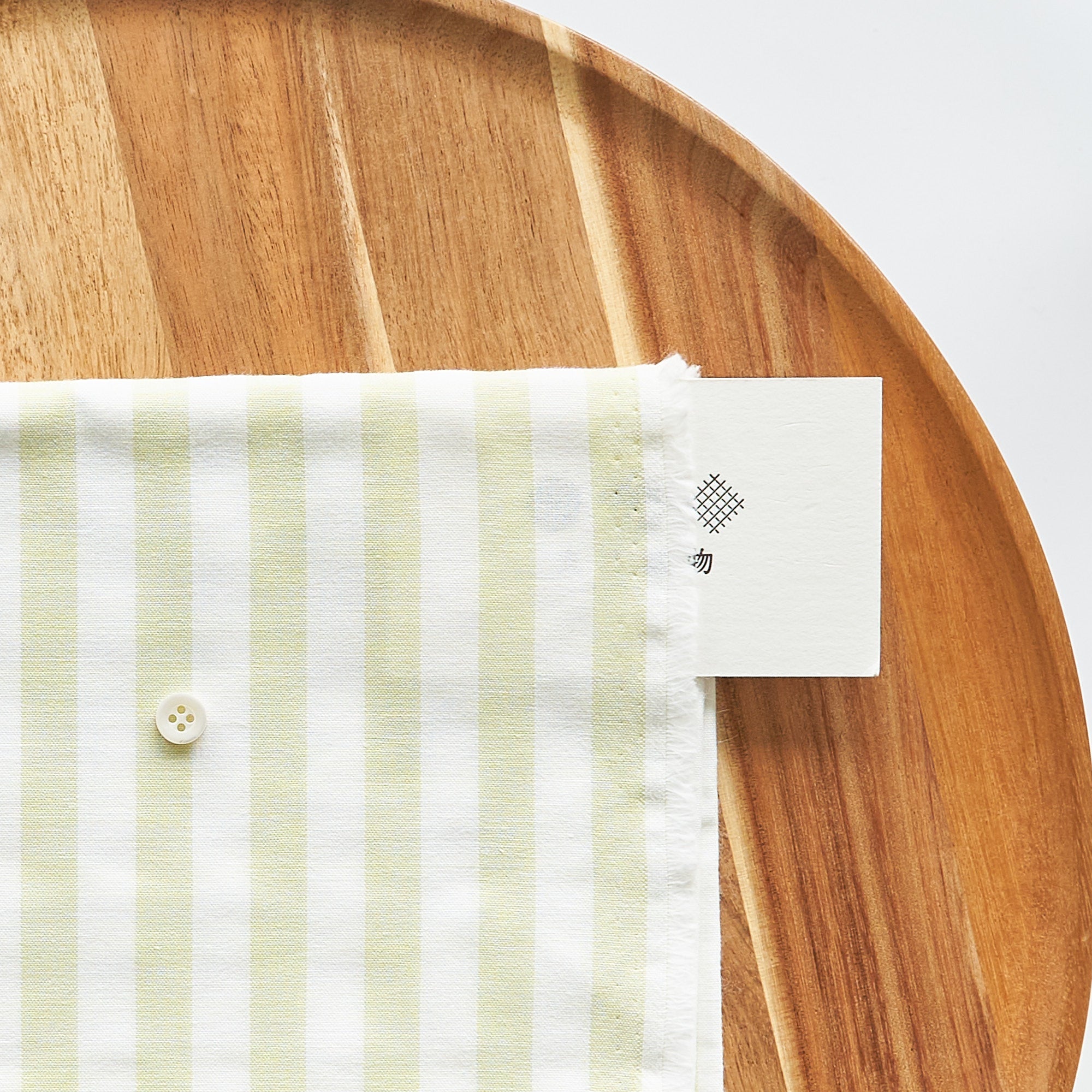 綿ポリ交織ダンガリー12mmストライプ#125 サラダグリーン