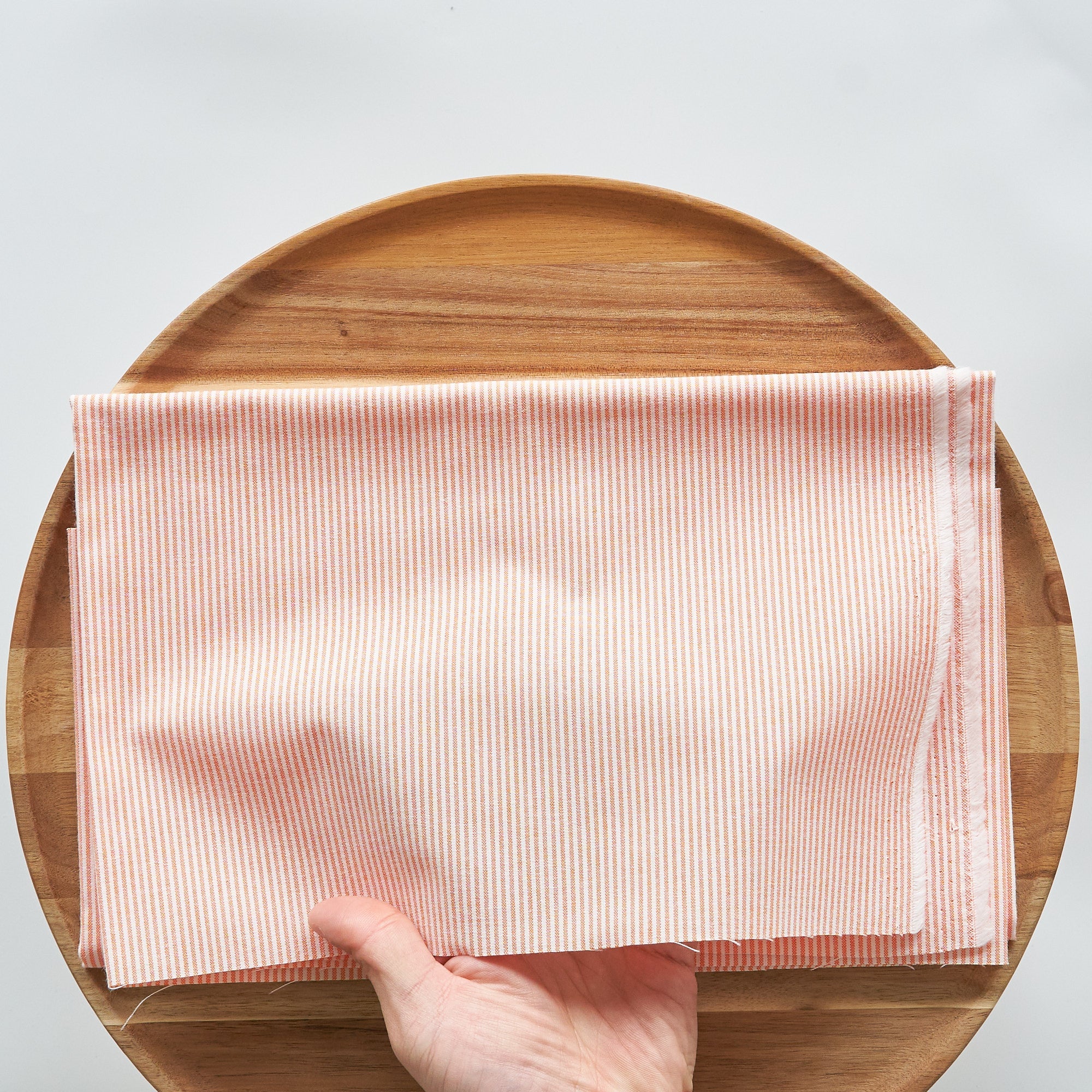 綿ポリ交織ダンガリー1.5mmストライプ#114 オレンジ