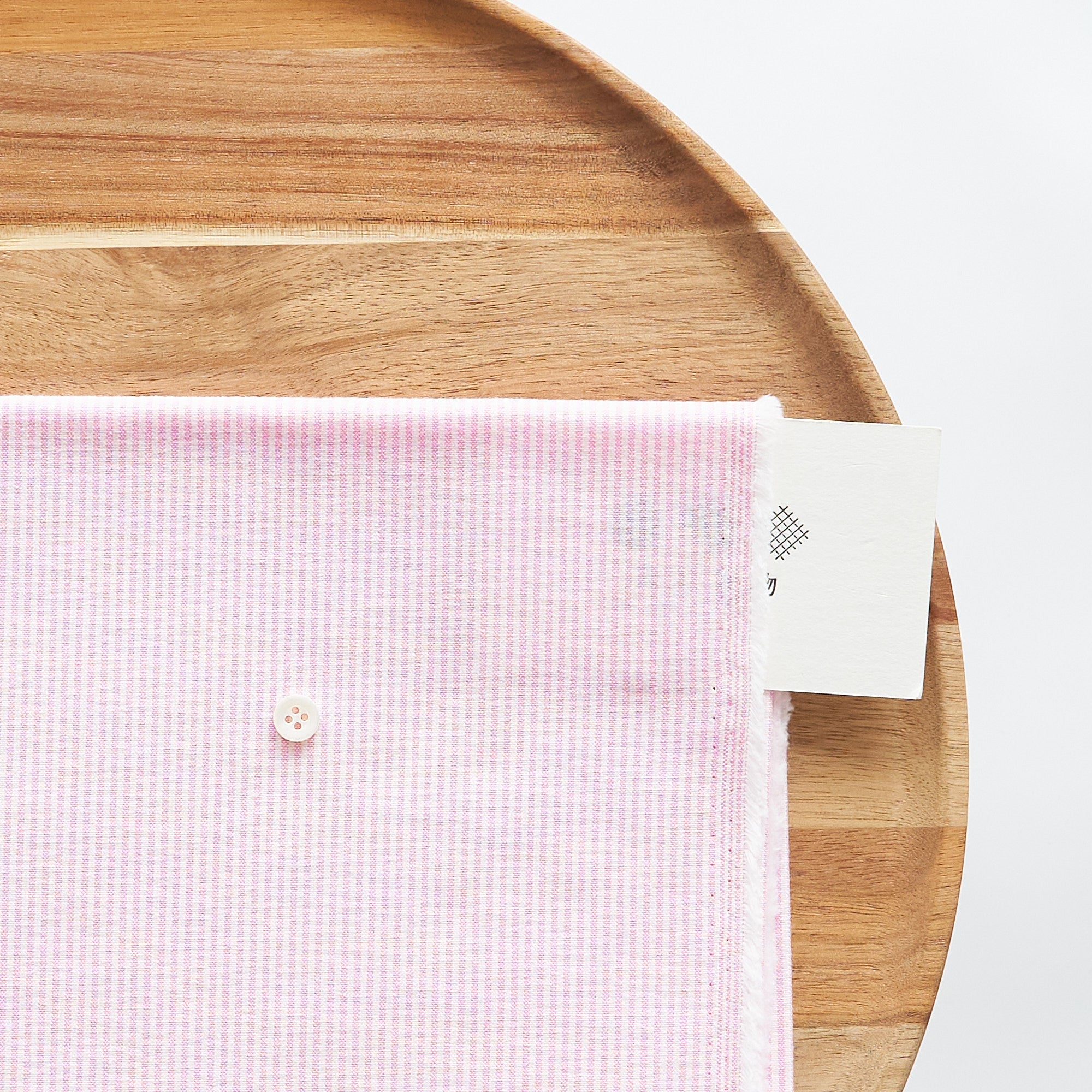 綿ポリ交織ダンガリー1.5mmストライプ#122 コスモスピンク