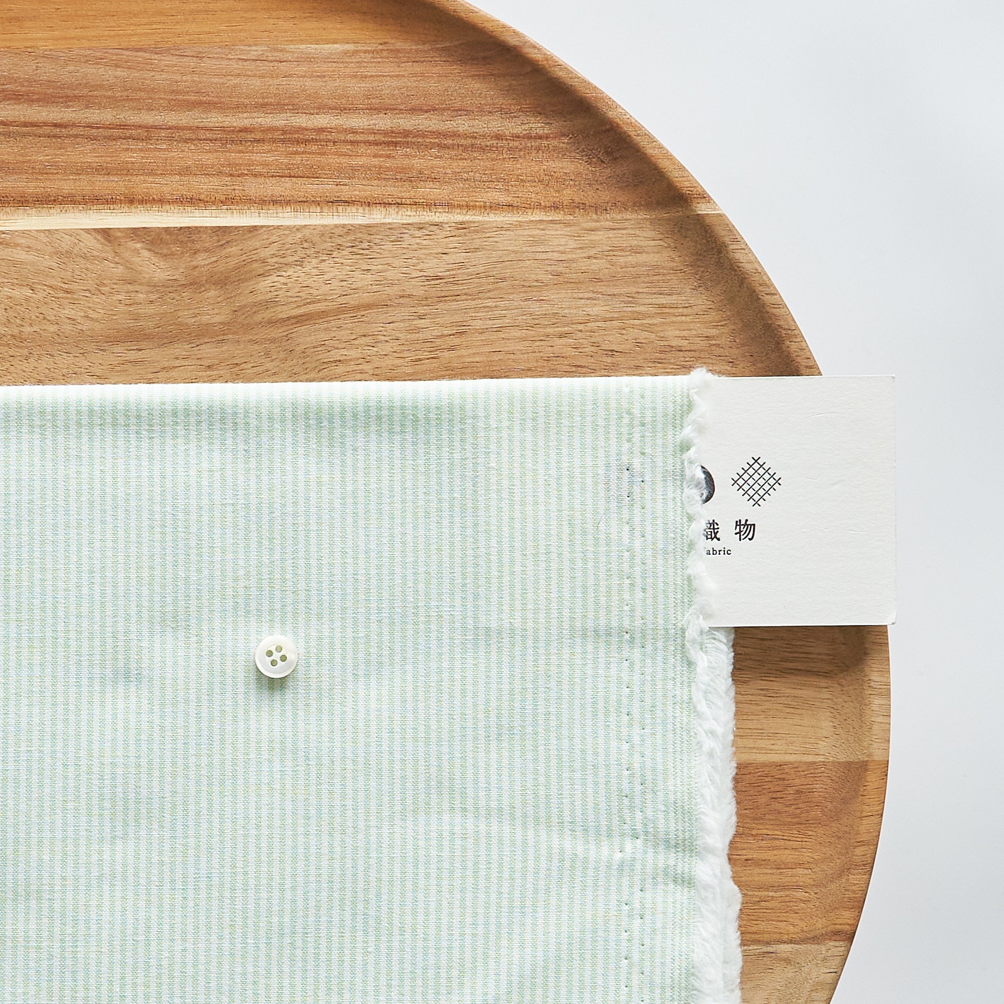 綿ポリ交織ダンガリー1.5mmストライプ#126 スプリンググリーン