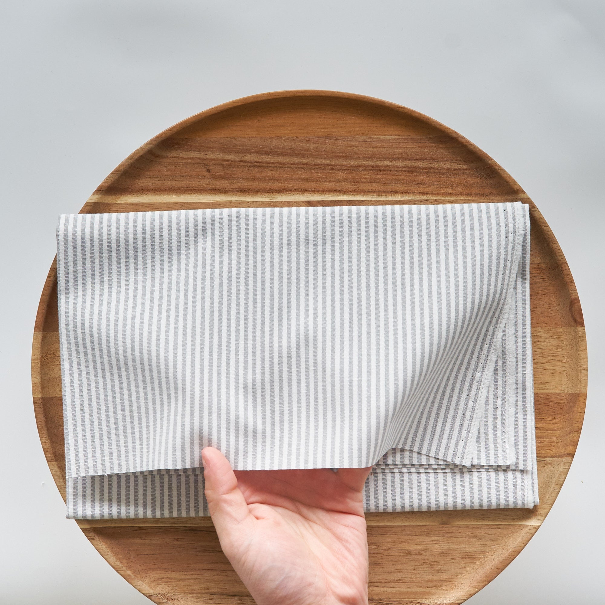 綿ポリ交織ダンガリー3mmストライプ#108 グレー