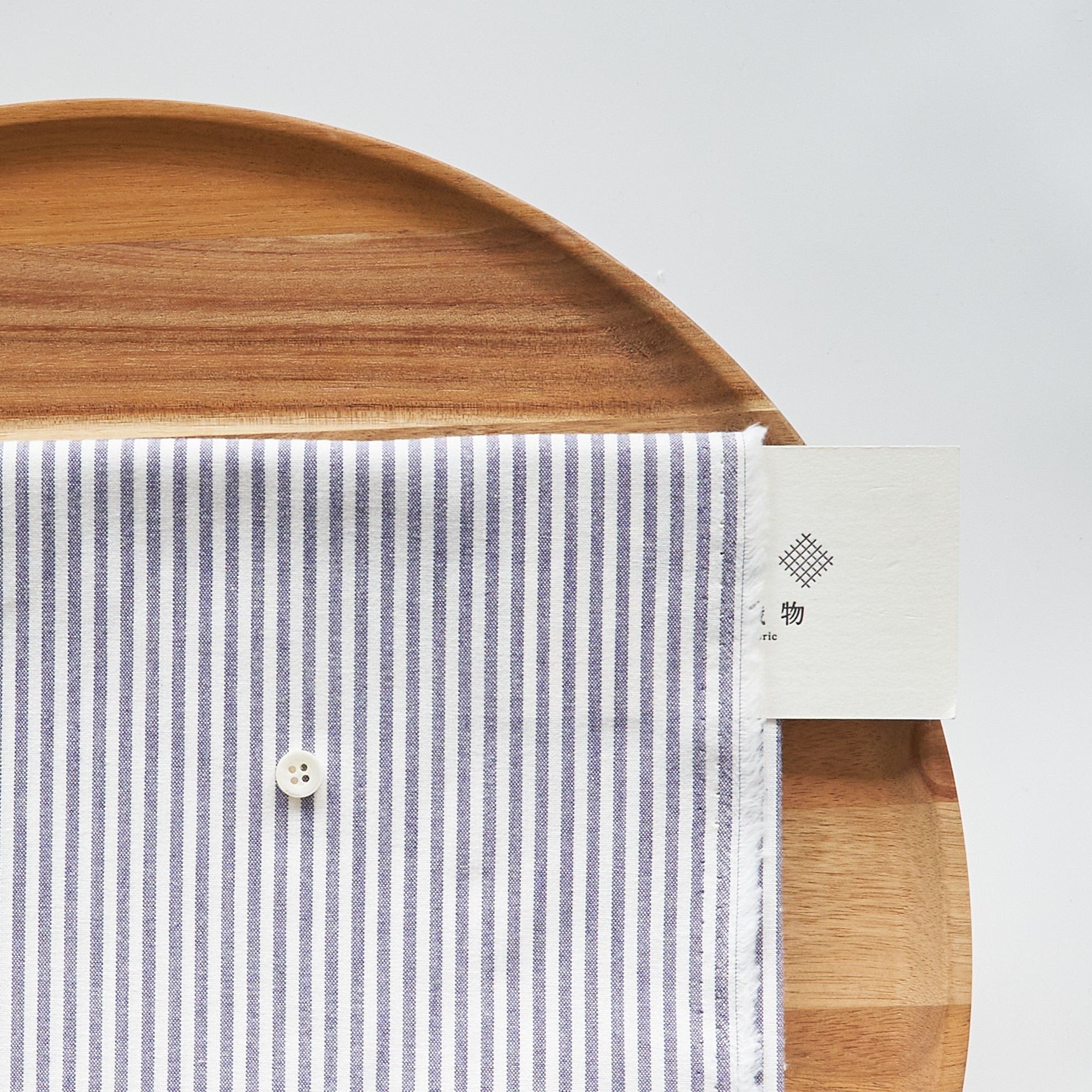 綿ポリ交織ダンガリー3mmストライプ#110 パープル