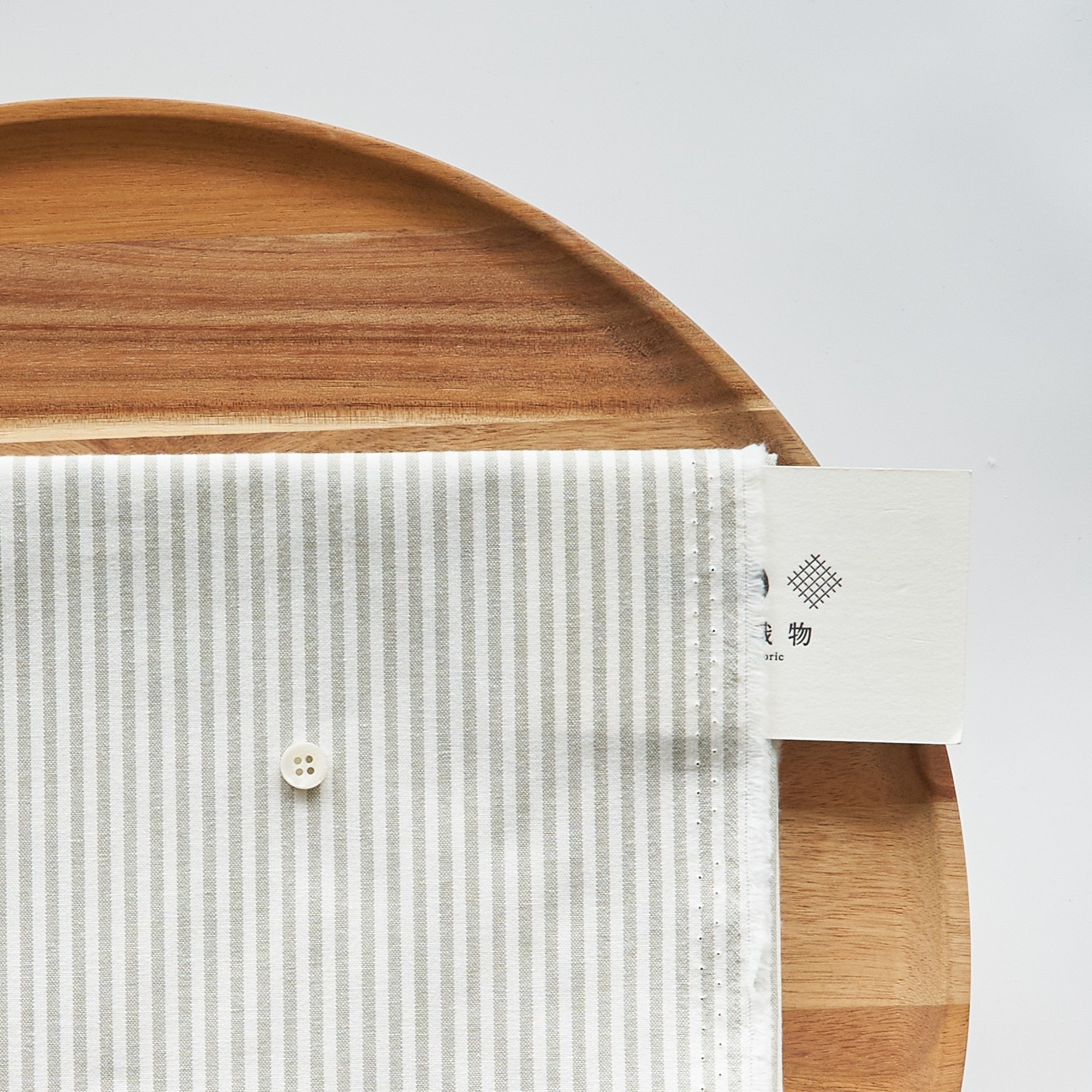 綿ポリ交織ダンガリー3mmストライプ#115 モスグリーン