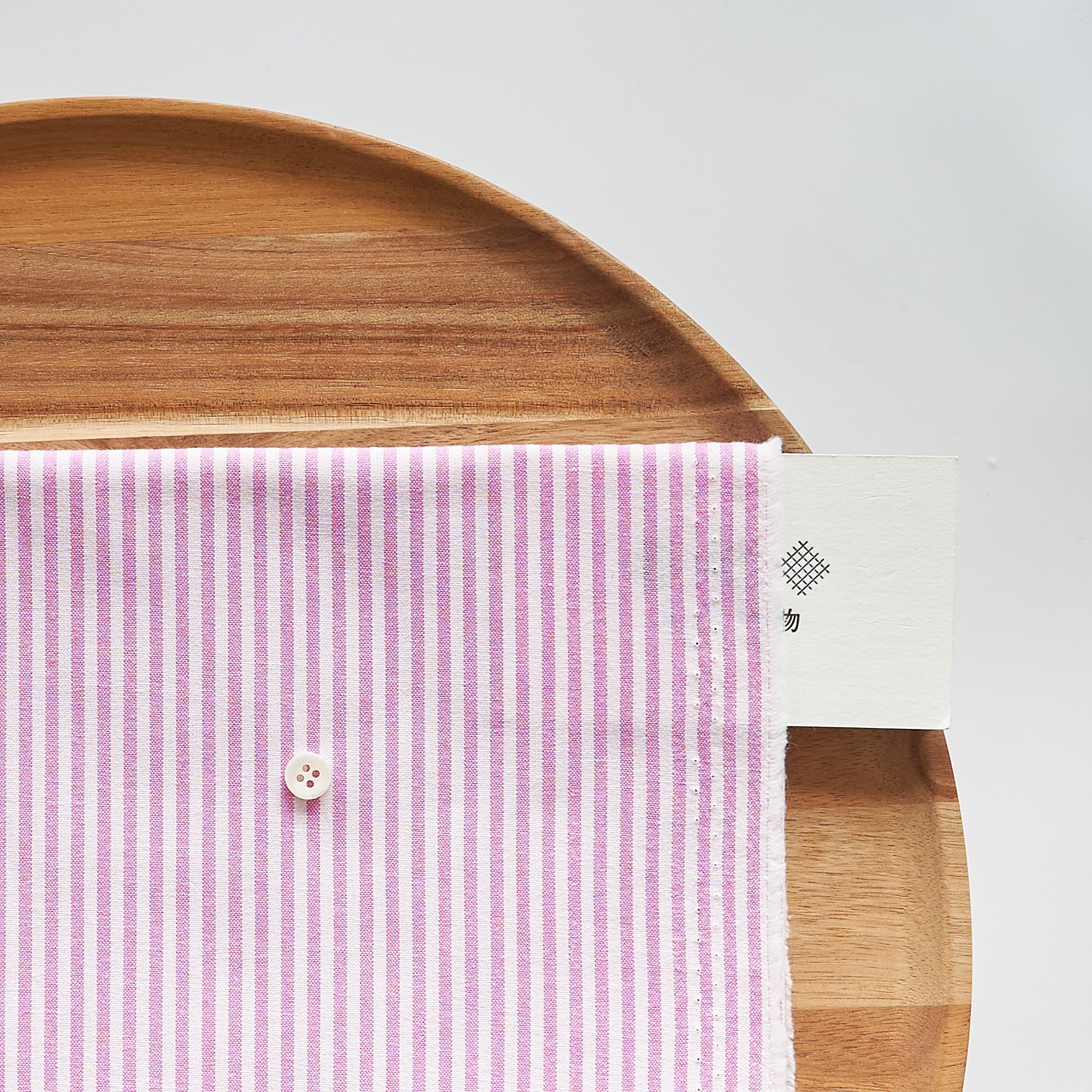 綿ポリ交織ダンガリー3mmストライプ#121 ラズベリー