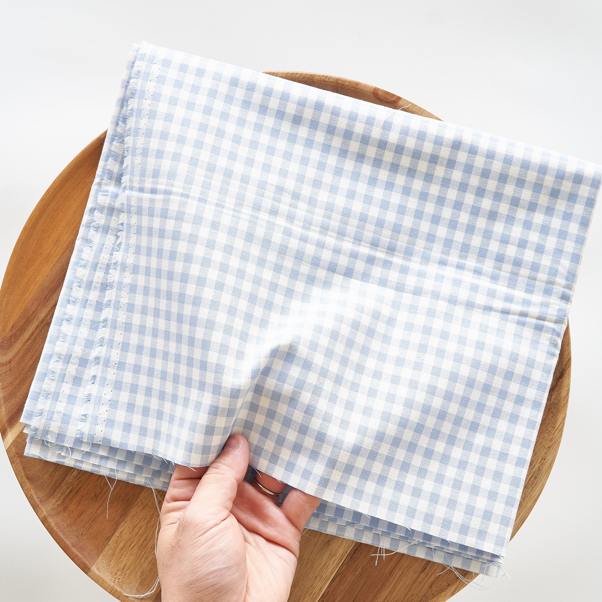 綿ポリ交織ダンガリー5mmギンガム#103 みずいろ