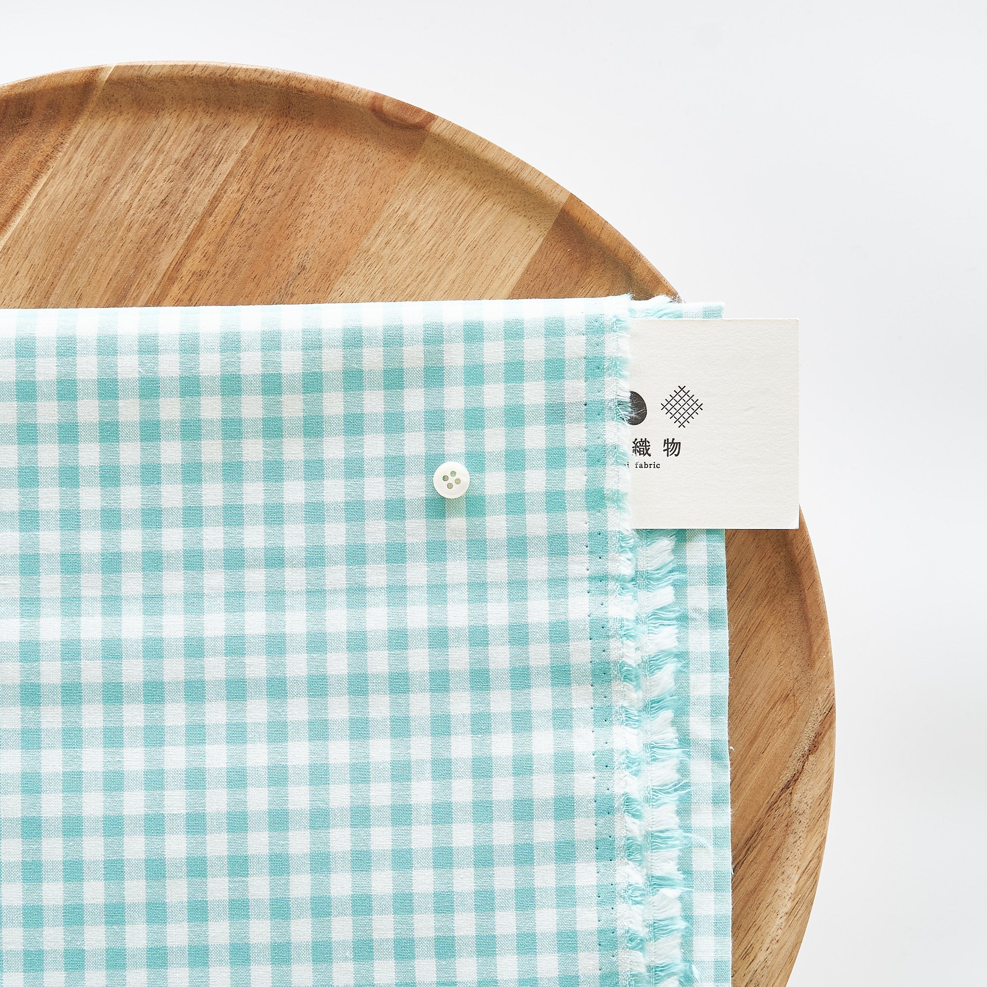 綿ポリ交織ダンガリー5mmギンガム#105 ミントグリーン