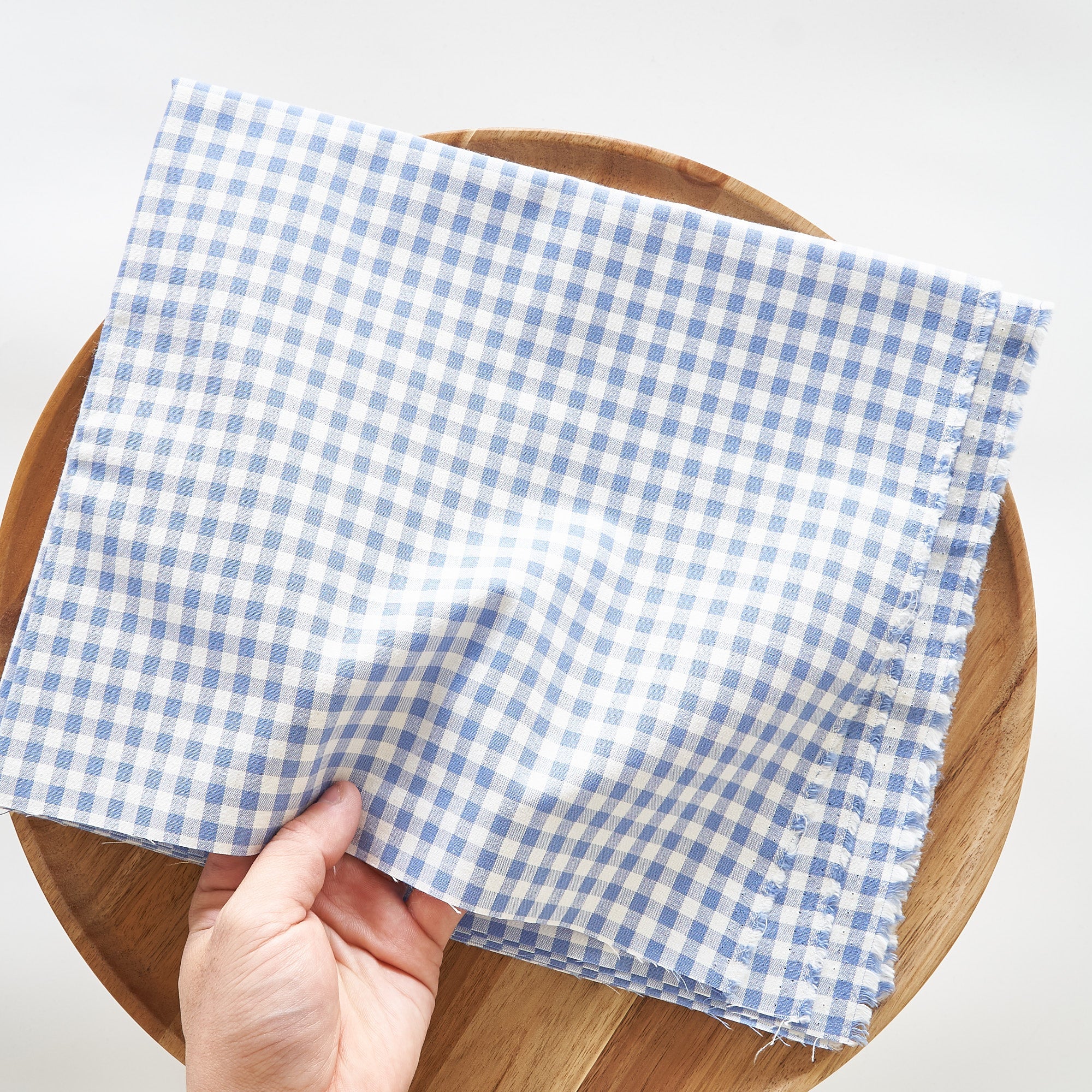 綿ポリ交織ダンガリー5mmギンガム#106 マリンブルー