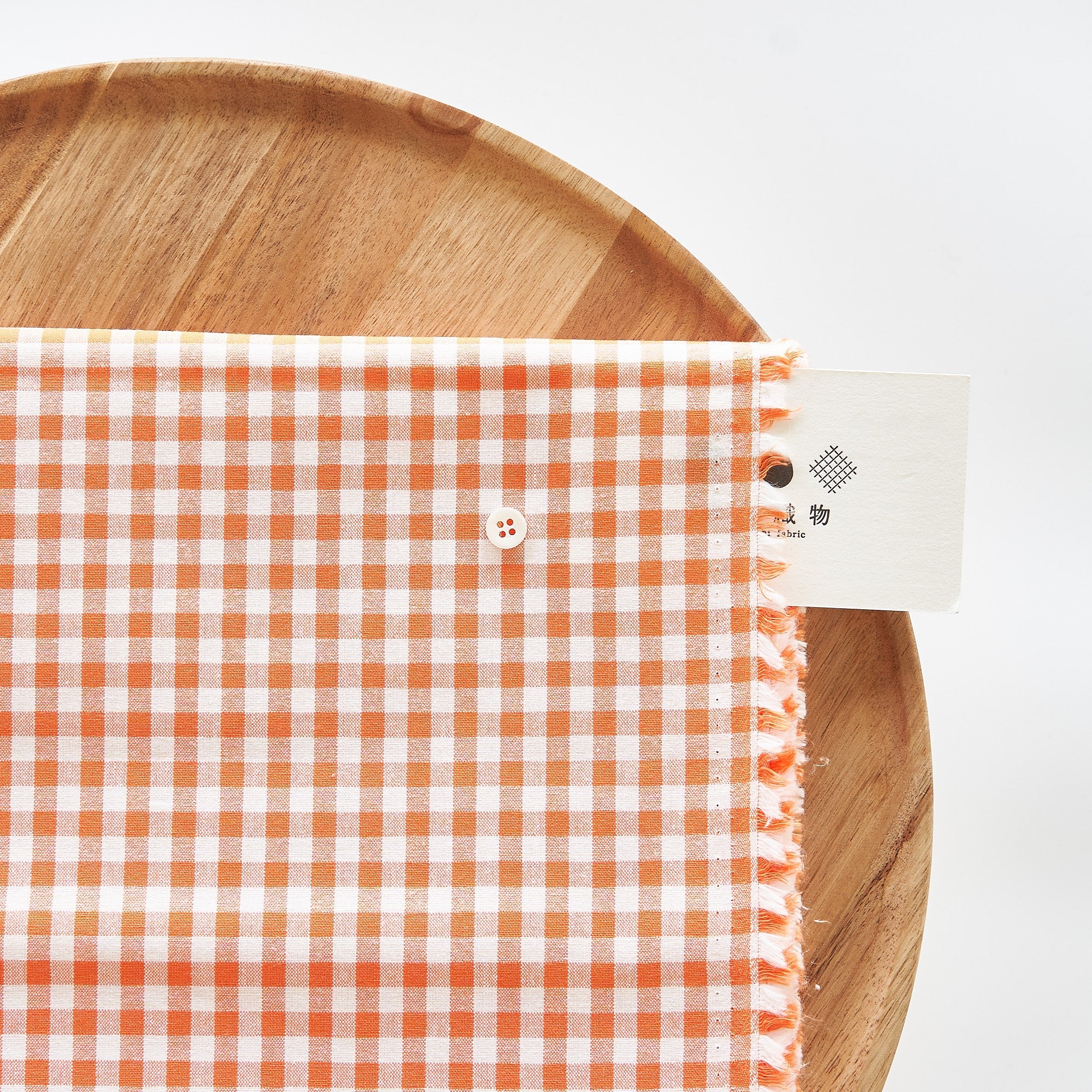 綿ポリ交織ダンガリー5mmギンガム#114 オレンジ
