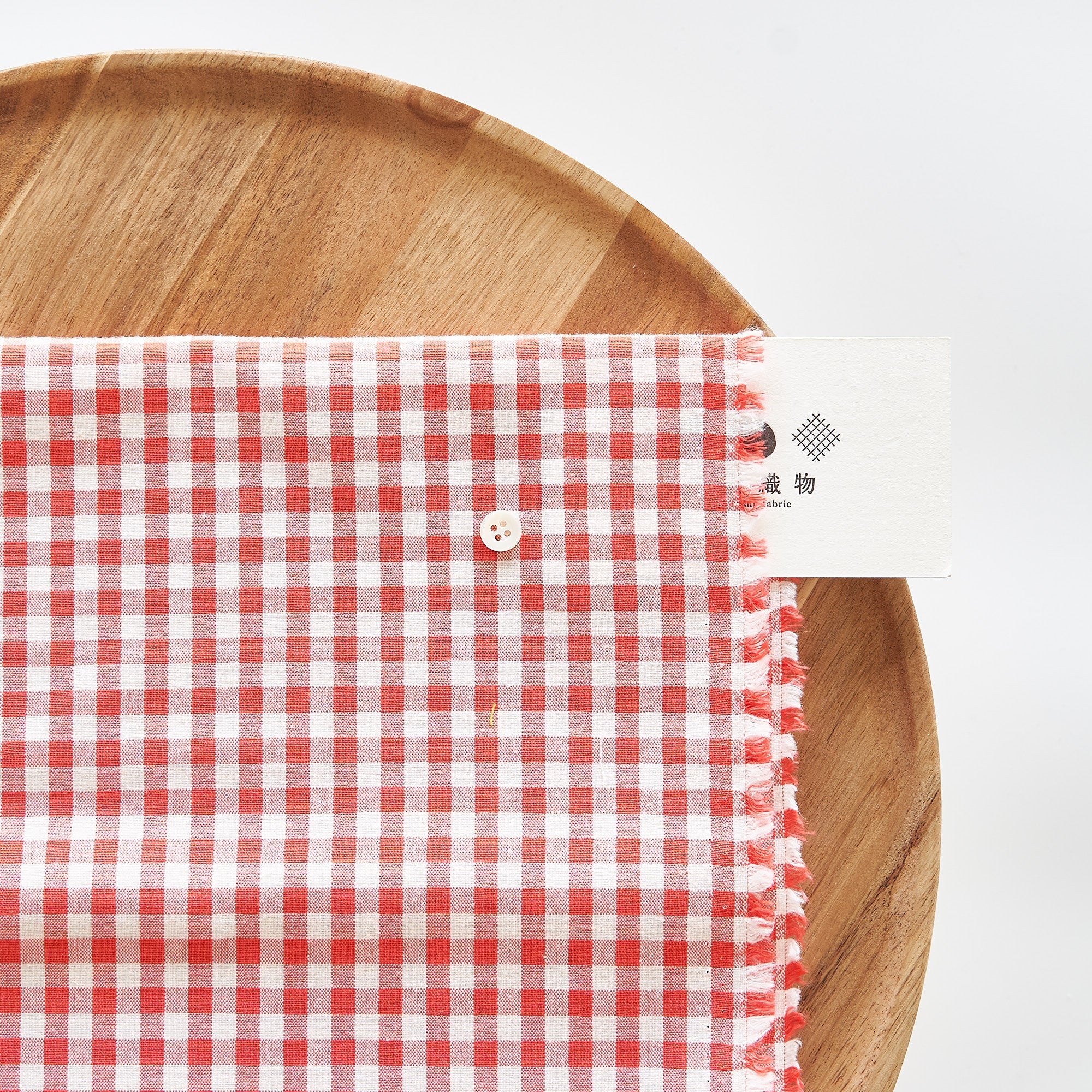 綿ポリ交織ダンガリー5mmギンガム#117 トマトレッド