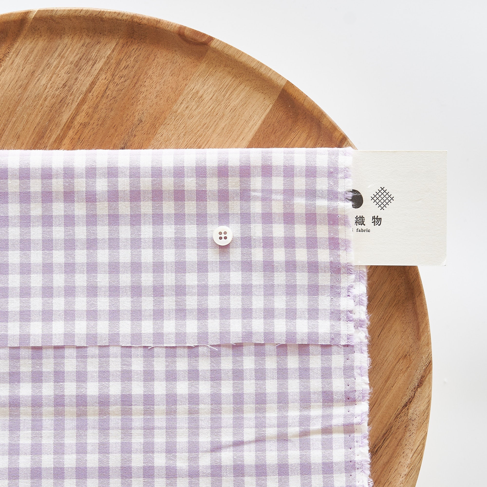 綿ポリ交織ダンガリー5mmギンガム#123 ペールラベンダー