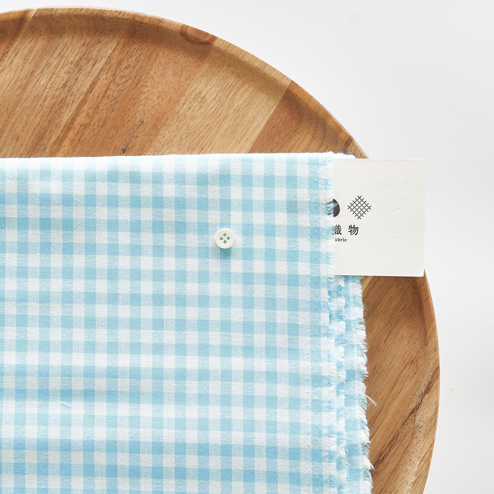 綿ポリ交織ダンガリー5mmギンガム#124 アクアブルー