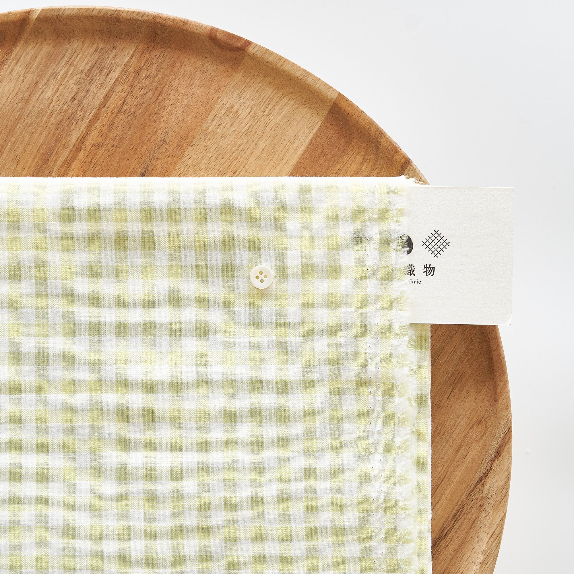 綿ポリ交織ダンガリー5mmギンガム#125 サラダグリーン