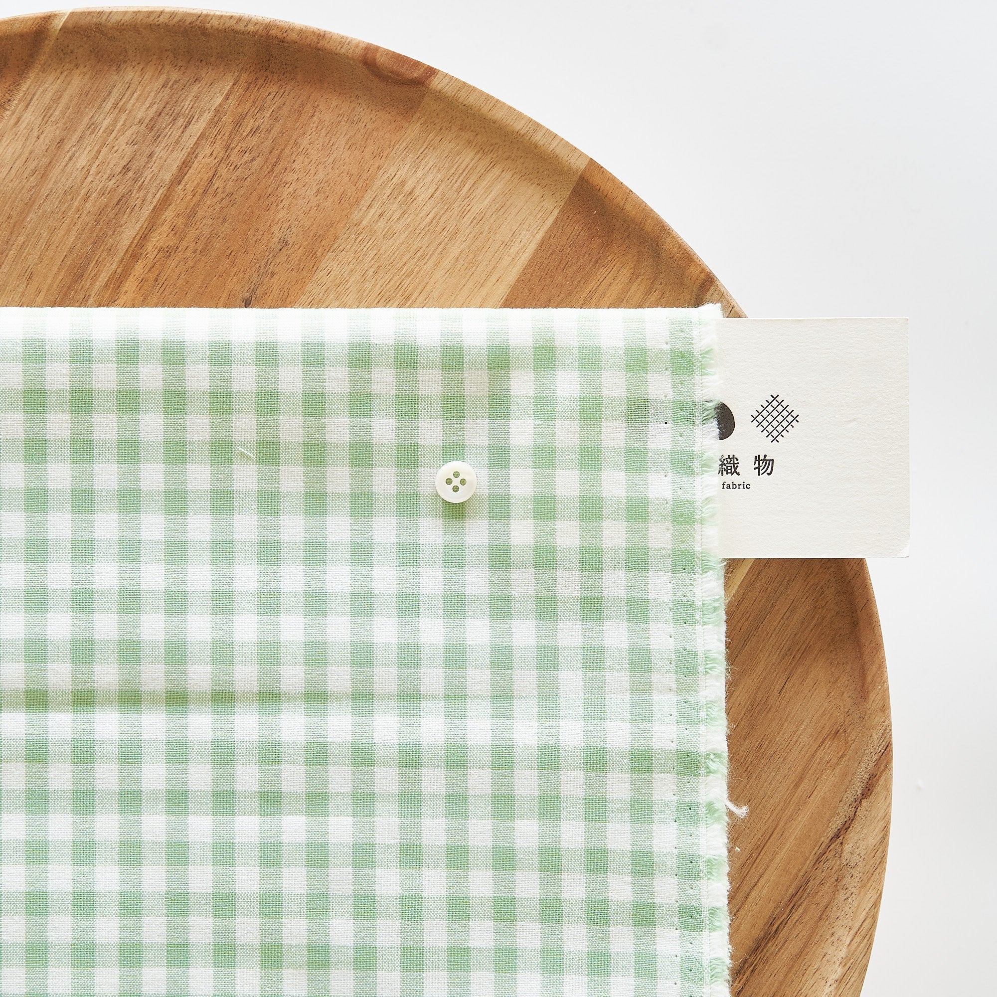 綿ポリ交織ダンガリー5mmギンガム#126 スプリンググリーン